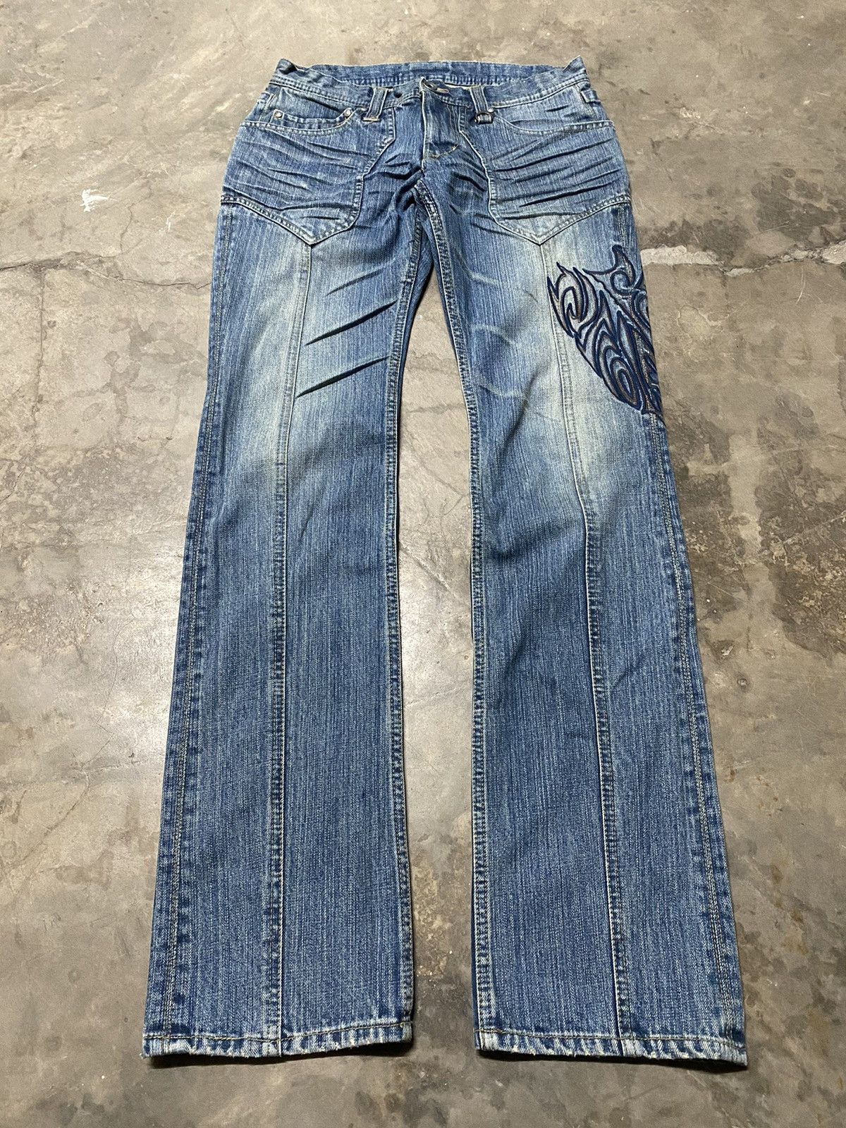 Hysteric Glamour × Nicole Club × Tornado Mart Nicole Club for Men Embroidery Art Distressed Denim Size US 30 / EU 46 - 2 Thumbnail