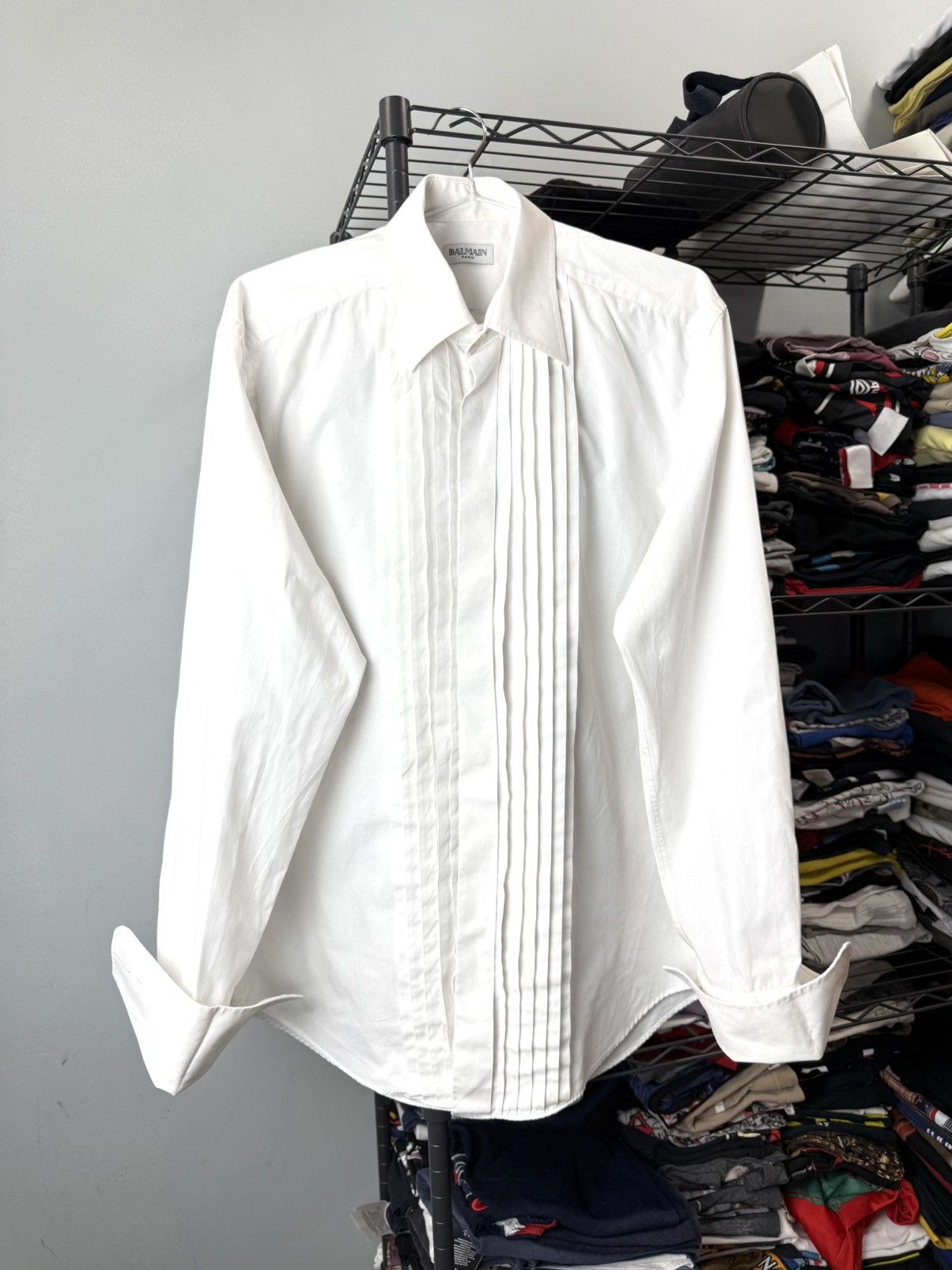 Vintage 1990's Balmain Paris Shirt Buttons Up