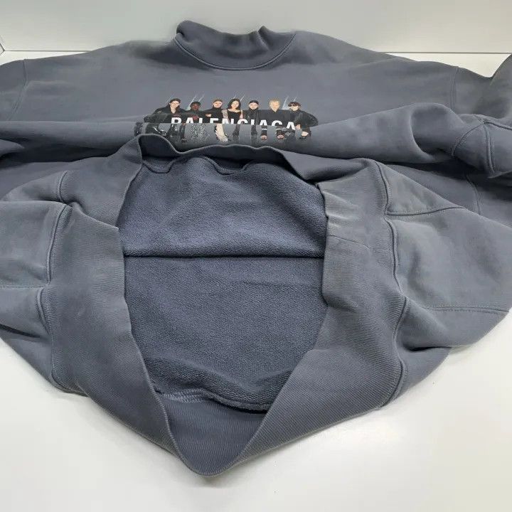 Balenciaga Balenciaga Balenciaga Blue Portrait Logo High Neck Sweatsh Size US XL / EU 56 / 4 - 6 Thumbnail
