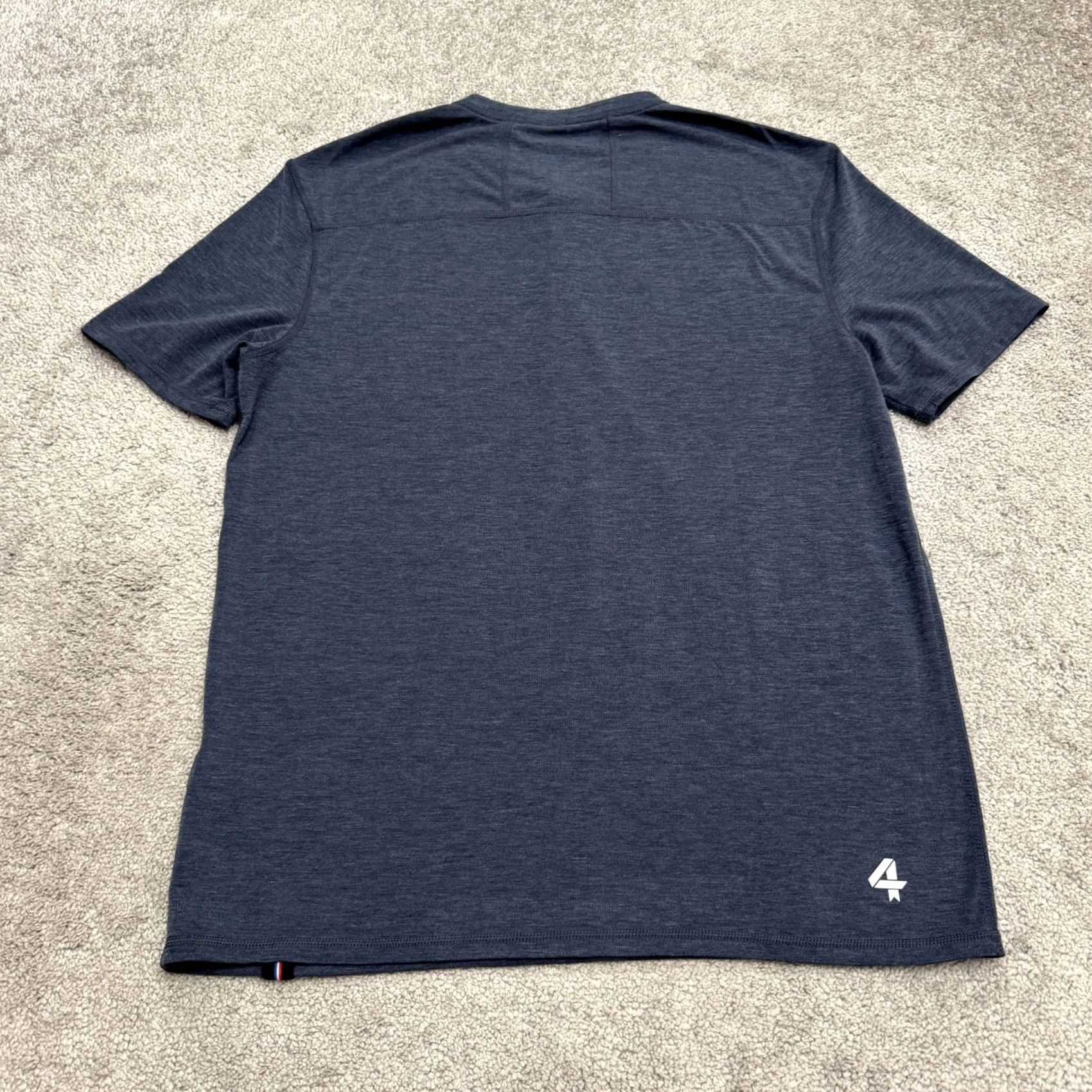 Vintage Fourlaps Re-Up Performance Henley T-Shirt Mens Small Heathered Navy Blue Tee Top Size US S / EU 44-46 / 1 - 2 Thumbnail