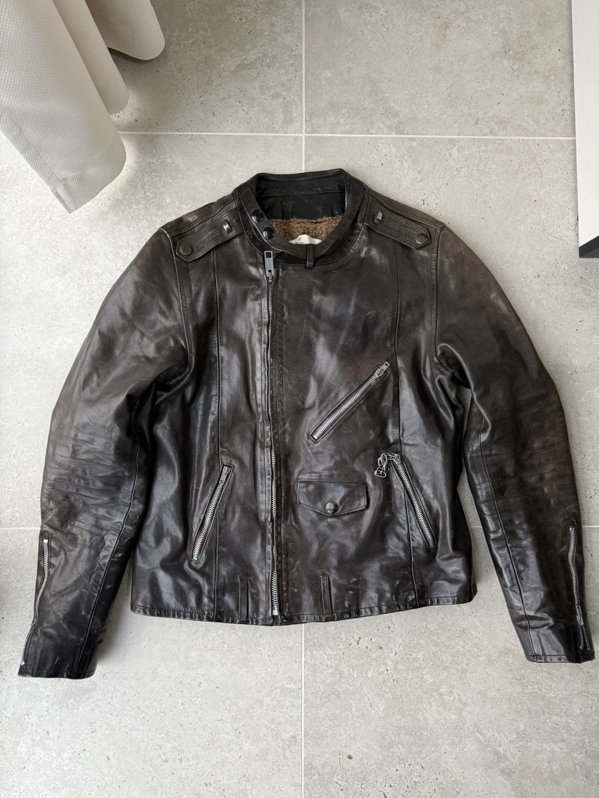Golden Goose Leather Biker Jacket Size US L / EU 52-54 / 3 - 1 Thumbnail