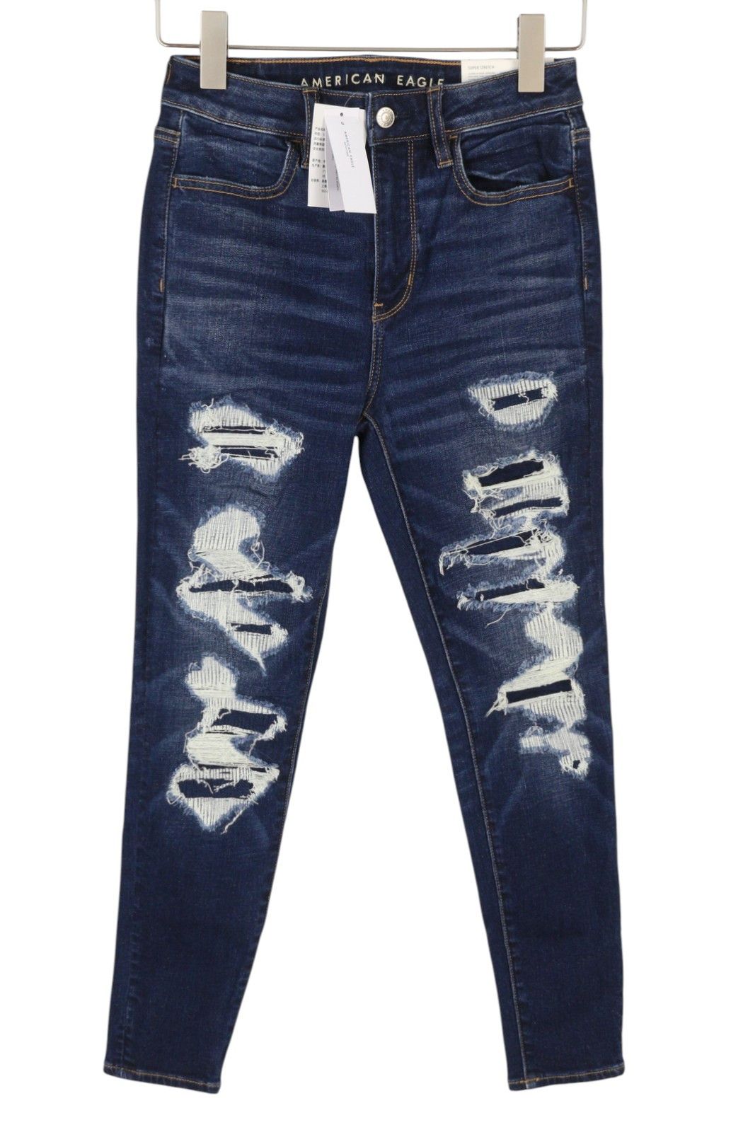 American Eagle Outfitters HI-RISE JEGGING W27 Patch Jeans 88963 Size 27" / US 4 / IT 40 - 2 Thumbnail