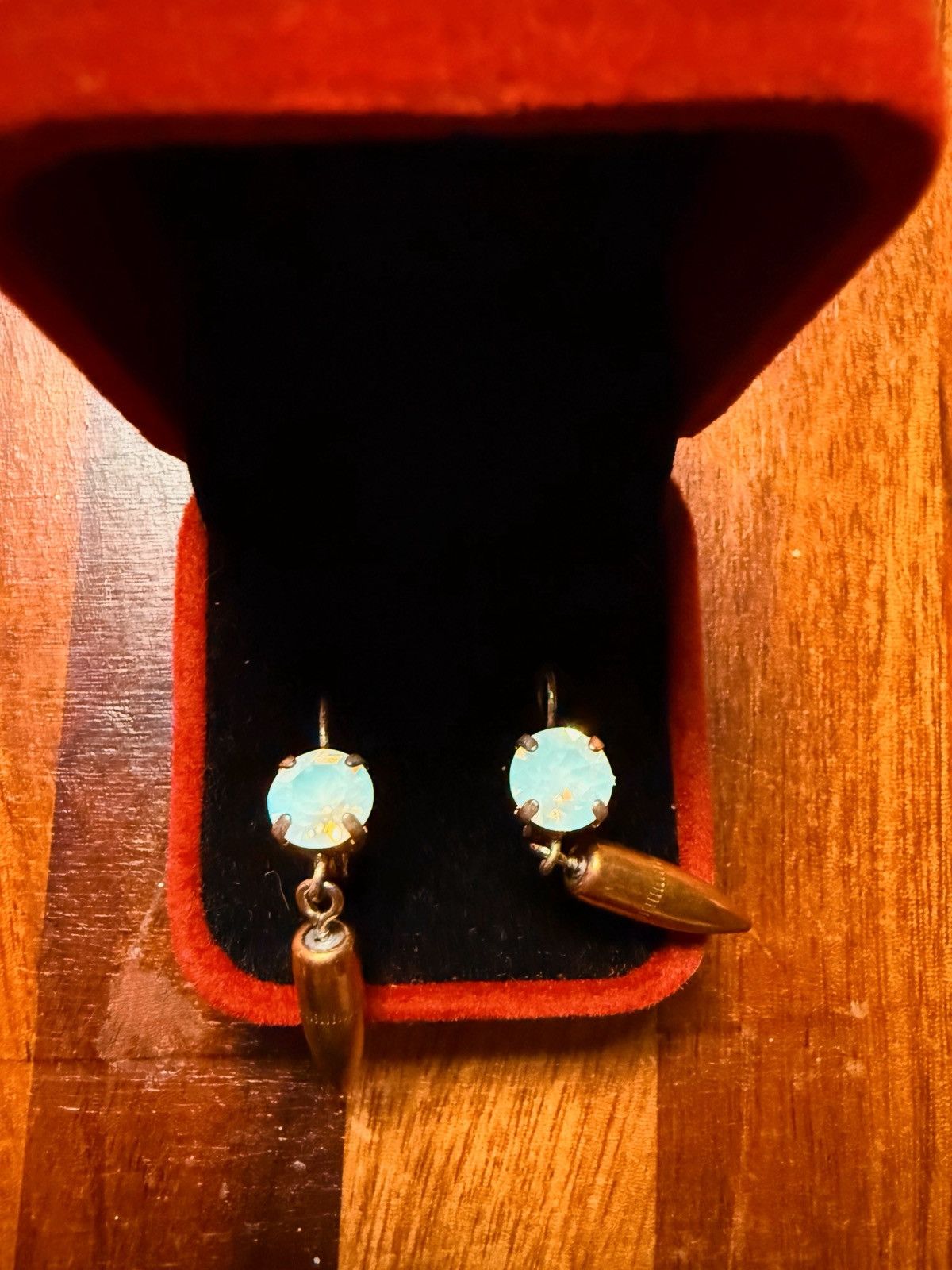 Other Vintage Opal Glass & Bullet Charm Drop Earrings Size ONE SIZE - 2 Thumbnail