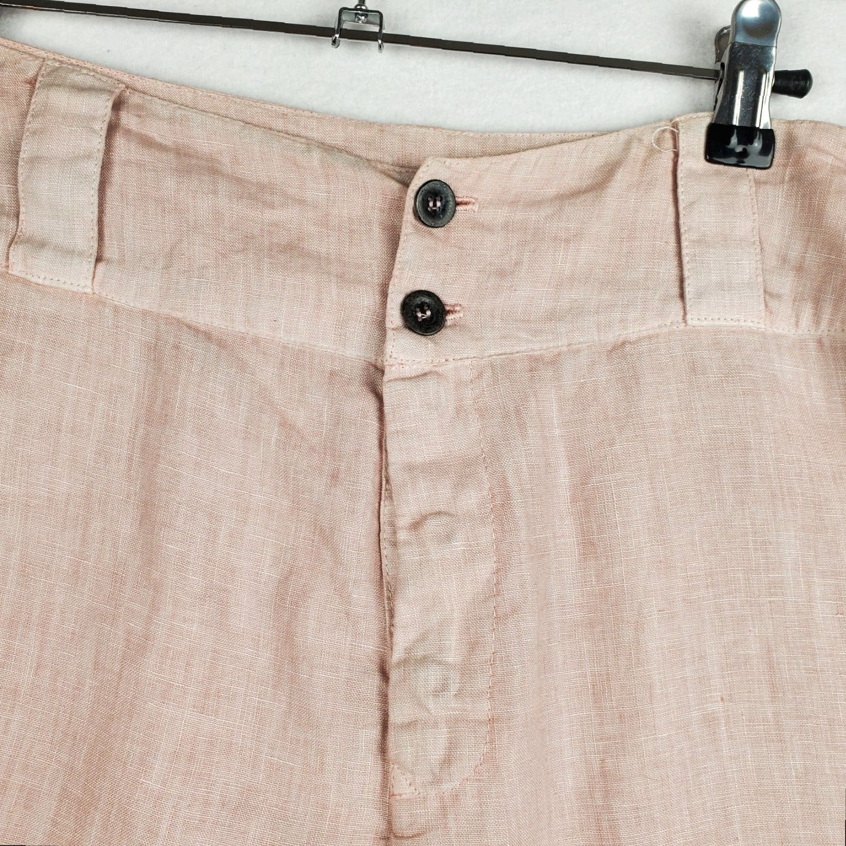 Pinko Shack Incorporated Capri Pants Women's Large Pink 100% Linen High-Rise Wide Leg Size 36" / US 14 / IT 50 - 6 Thumbnail