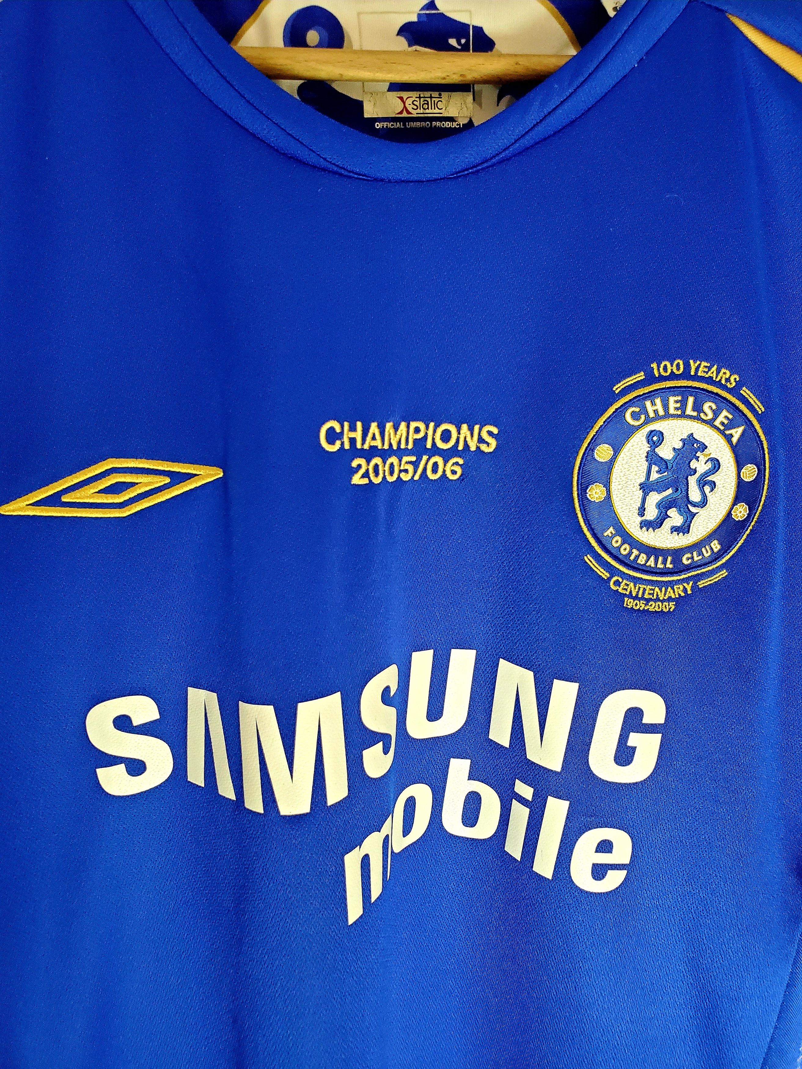 Chelsea Soccer × Umbro × Vintage Chelsea Signed Champions Centenary Home 2005/06 perfect co Size US XL / EU 56 / 4 - 2 Thumbnail
