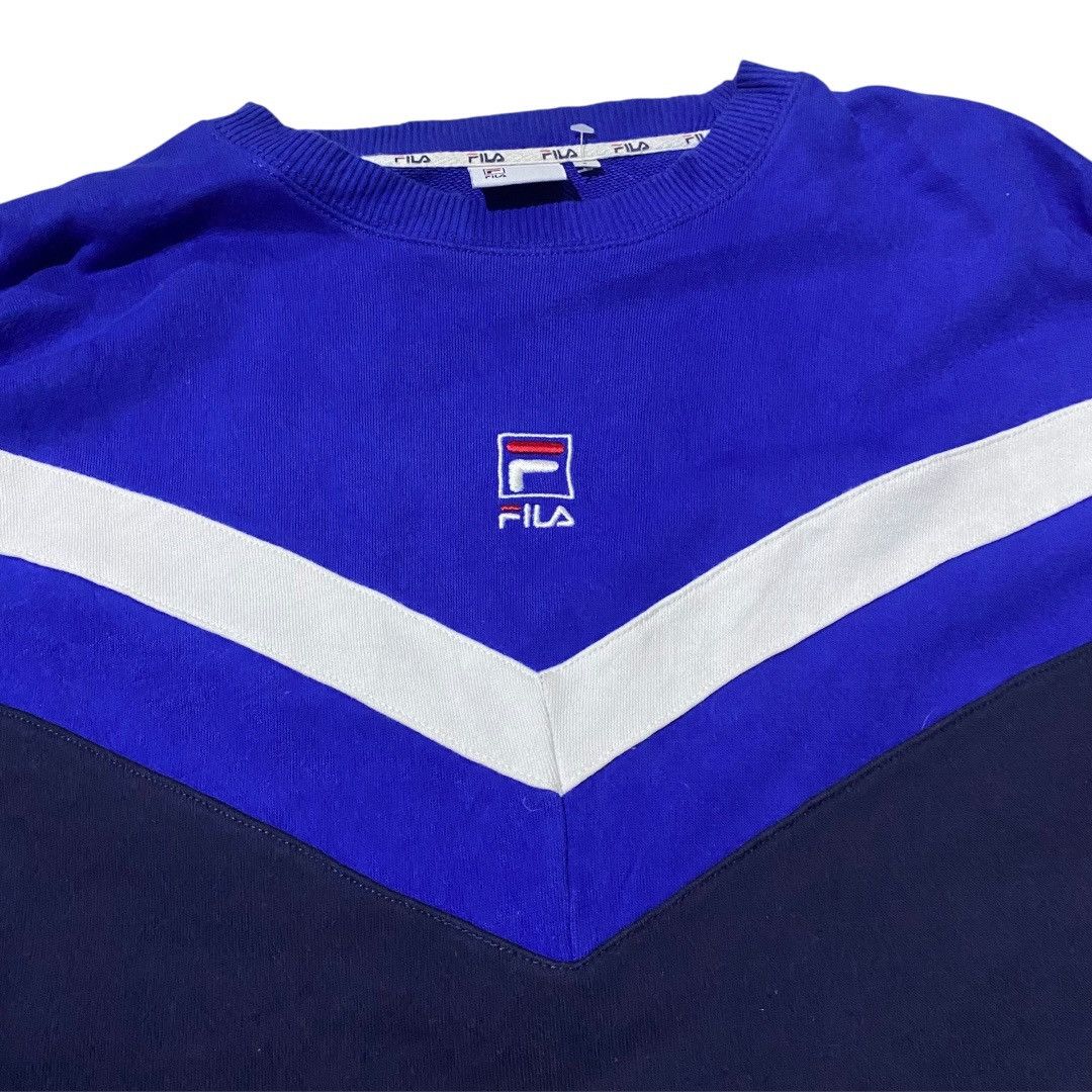 Fila Fila italia center logo color block crewneck Size US L / EU 52-54 / 3 - 3 Thumbnail