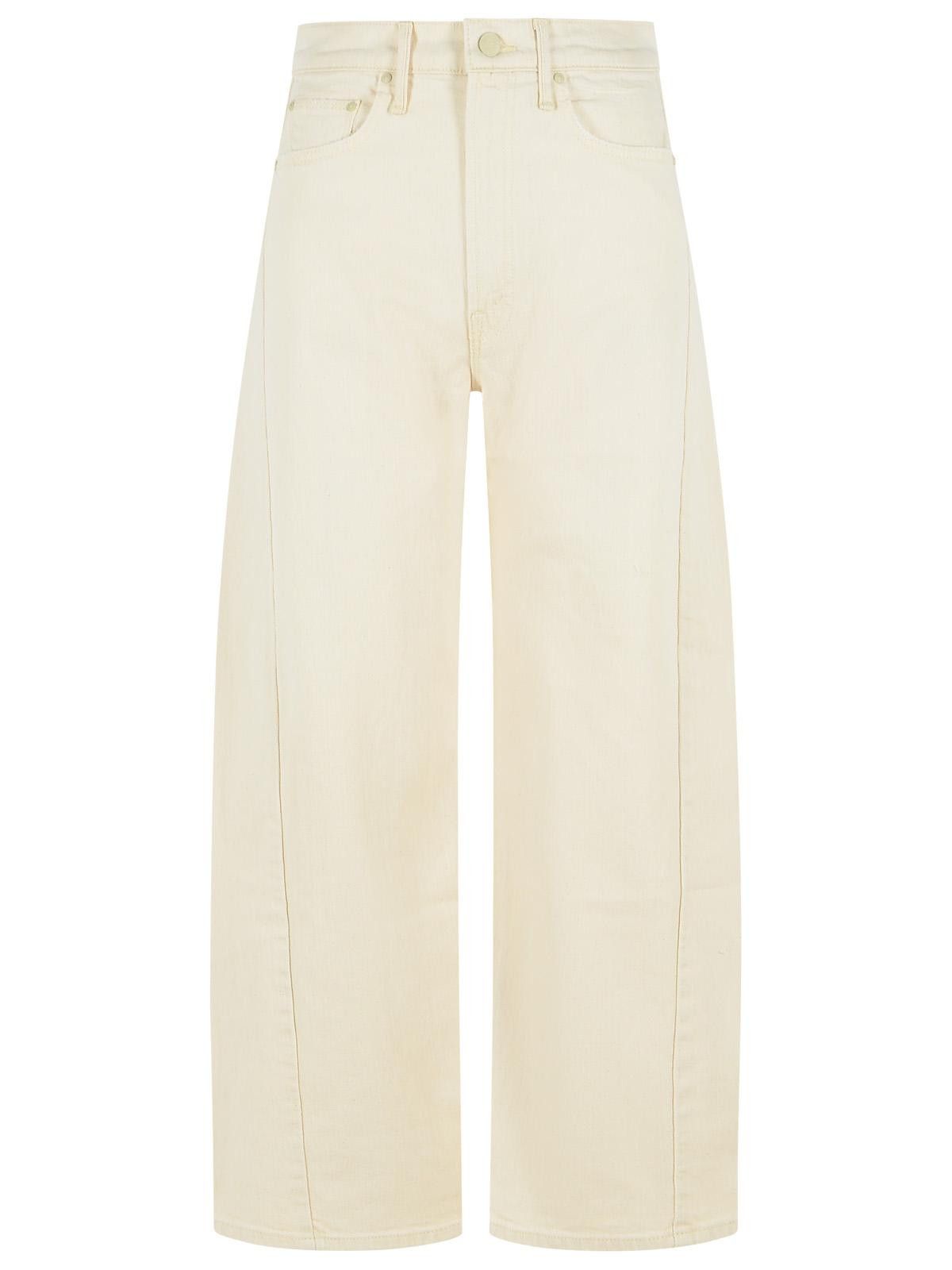MOTHER 'The Half Pipe' Cream Cotton Jeans