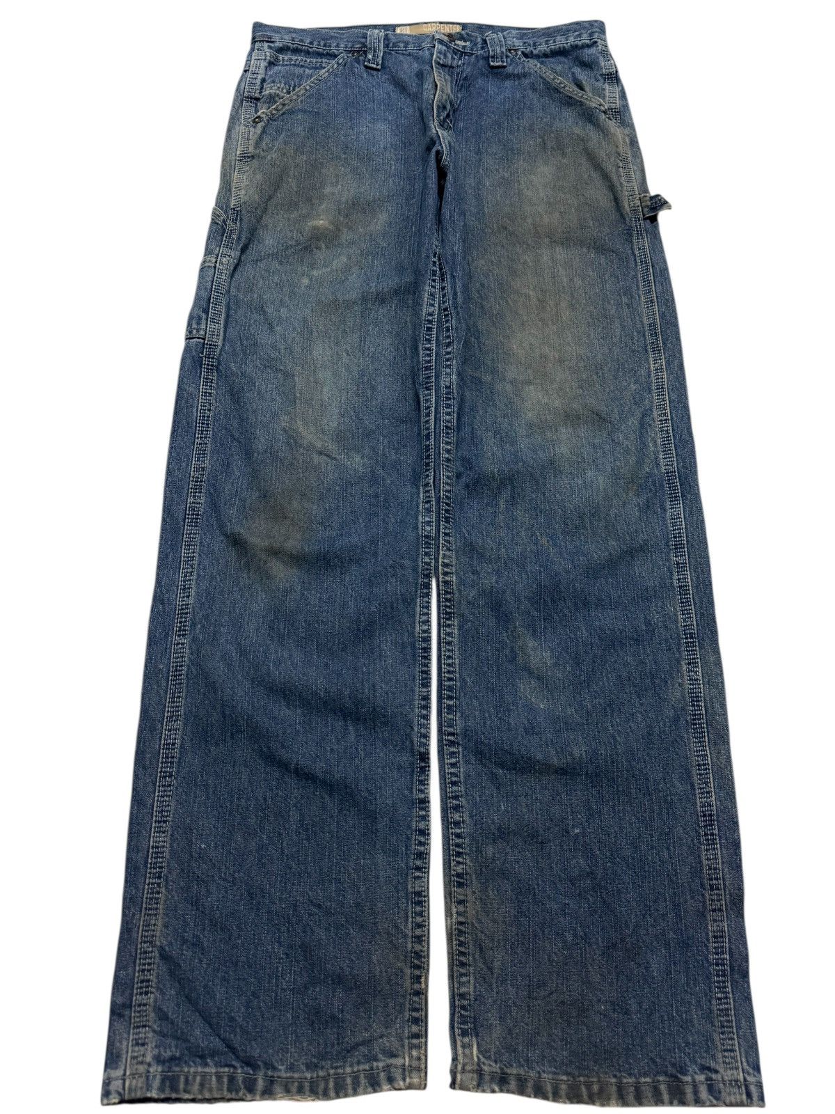 Lee BAGGY💥90s STYLE LEE DUNGAREES CARPENTER RUSTY INSANE MUDWASH Size US 32 / EU 48 - 2 Thumbnail