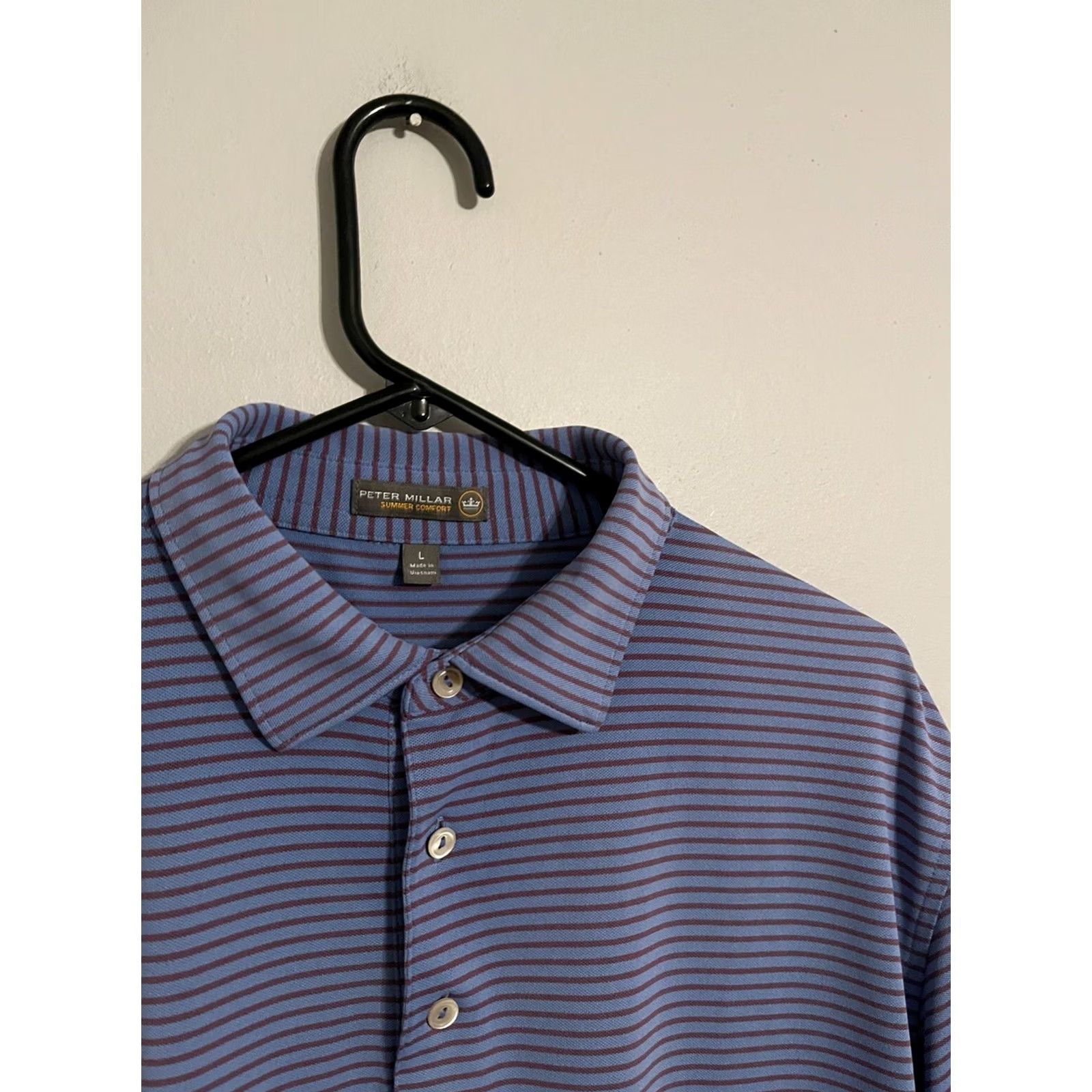 Peter Millar Peter Millar Polo Shirt Golf Purple Stripes Athletic Men's L Summer Comfort Size US L / EU 52-54 / 3 - 2 Thumbnail