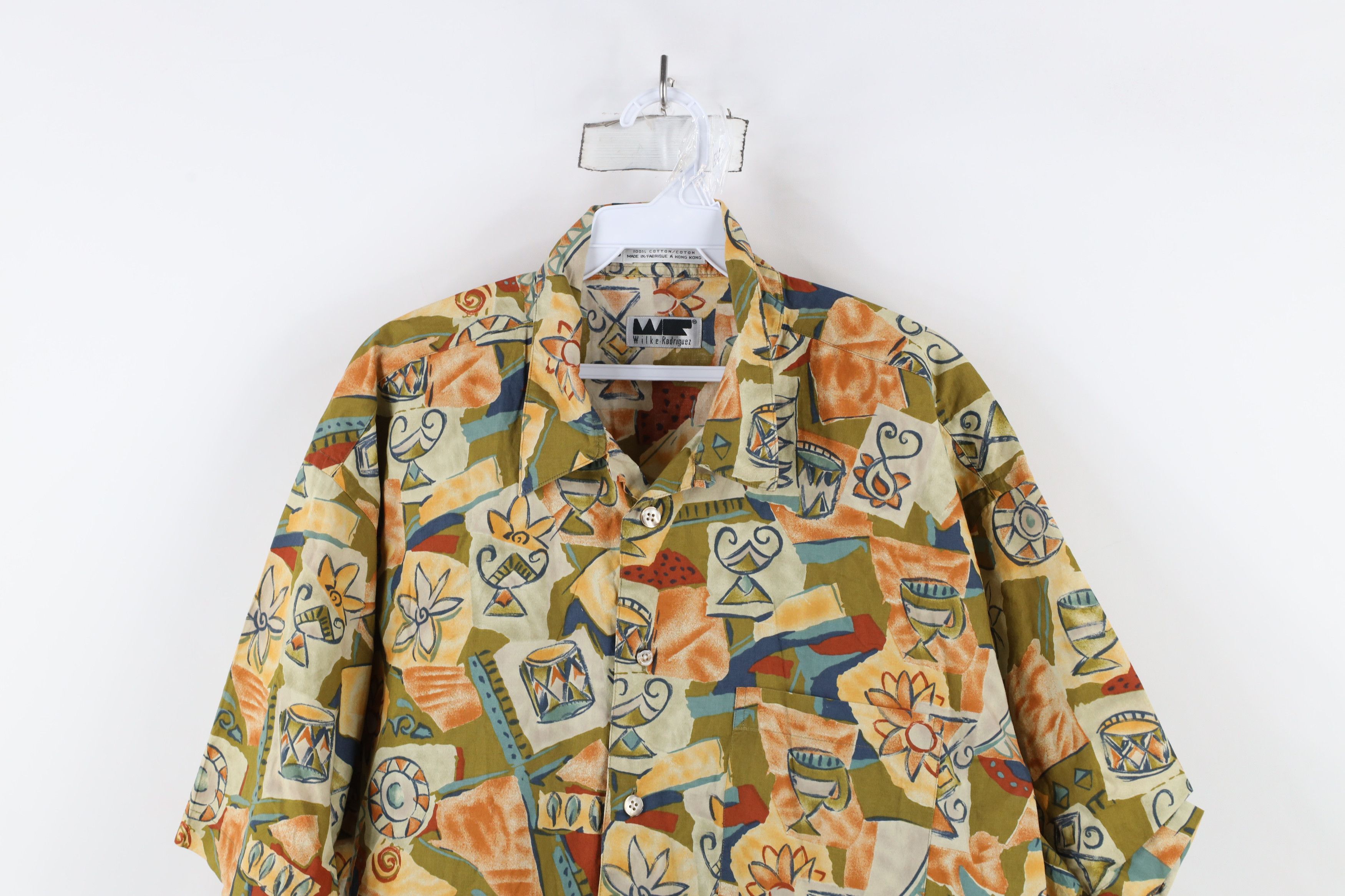 Vintage Vintage 90s Streetwear Collar Rainbow Flower Button Shirt Size US L / EU 52-54 / 3 - 2 Thumbnail