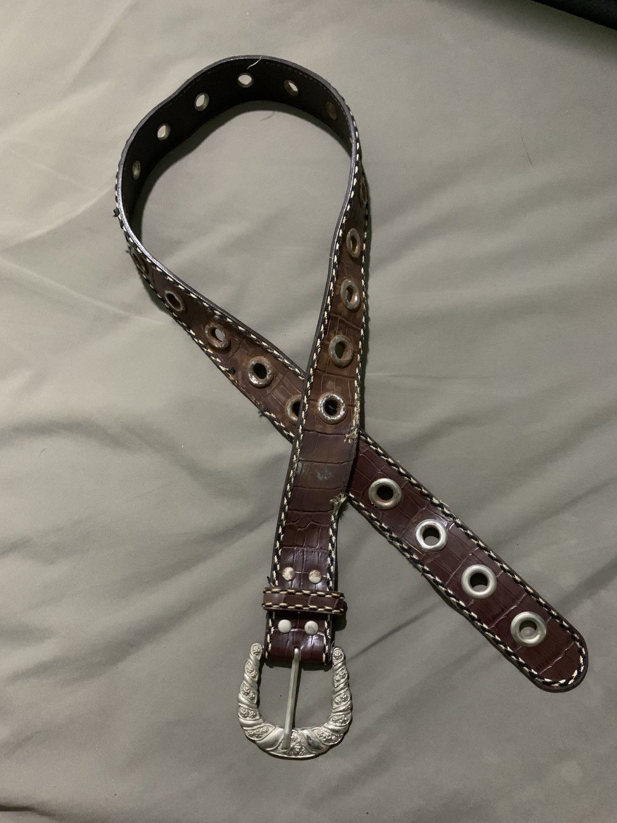 If Six Was Nine Brown gunda leather rings belt Size ONE SIZE - 1 Thumbnail
