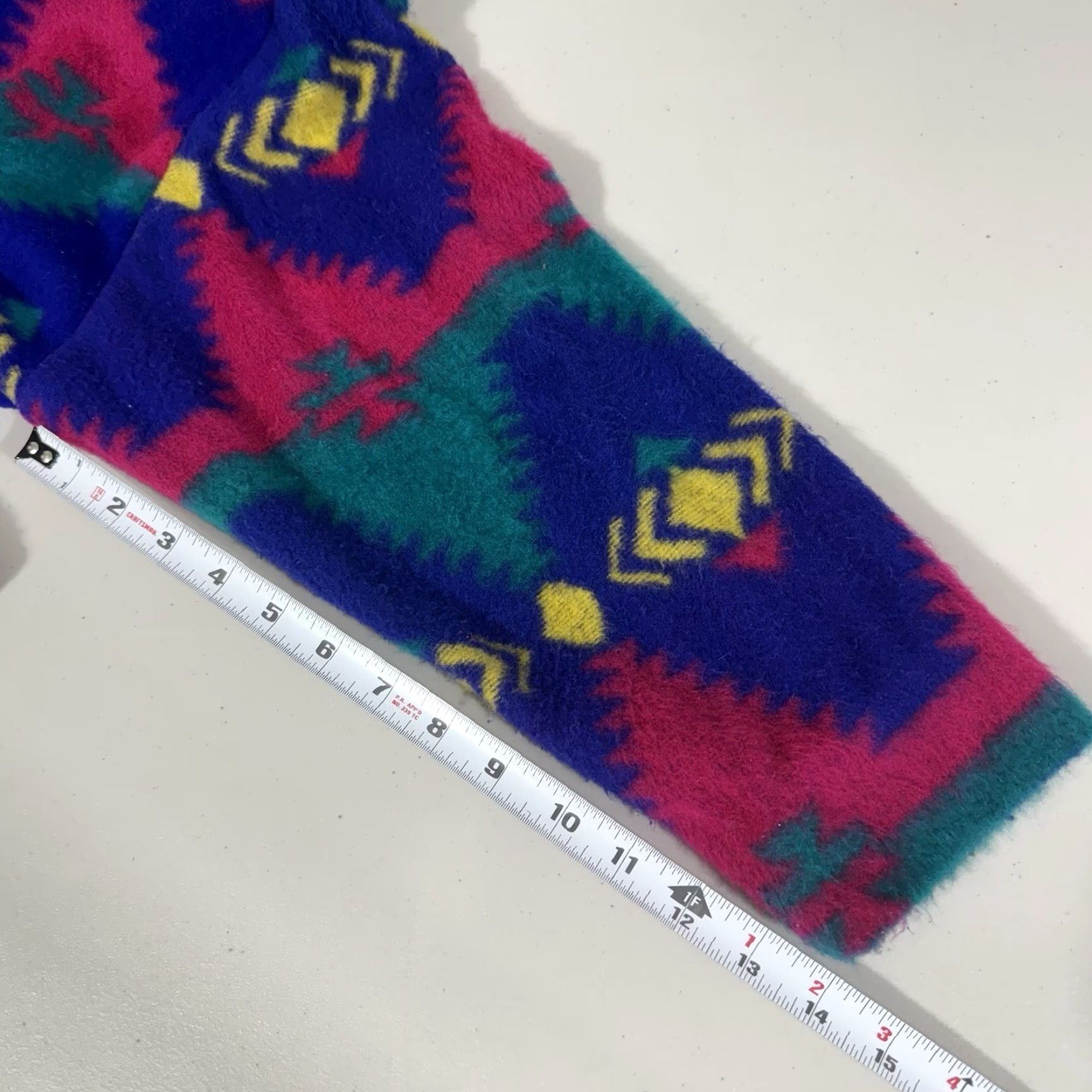 Vintage VINTAGE David Wayne Cardigan Women's S Small 80's Geometric Aztec Purple Fleece Knit Cardigan Accessories Buttons Shoulder Pads Size S / US 4 / IT 40 - 3 Thumbnail