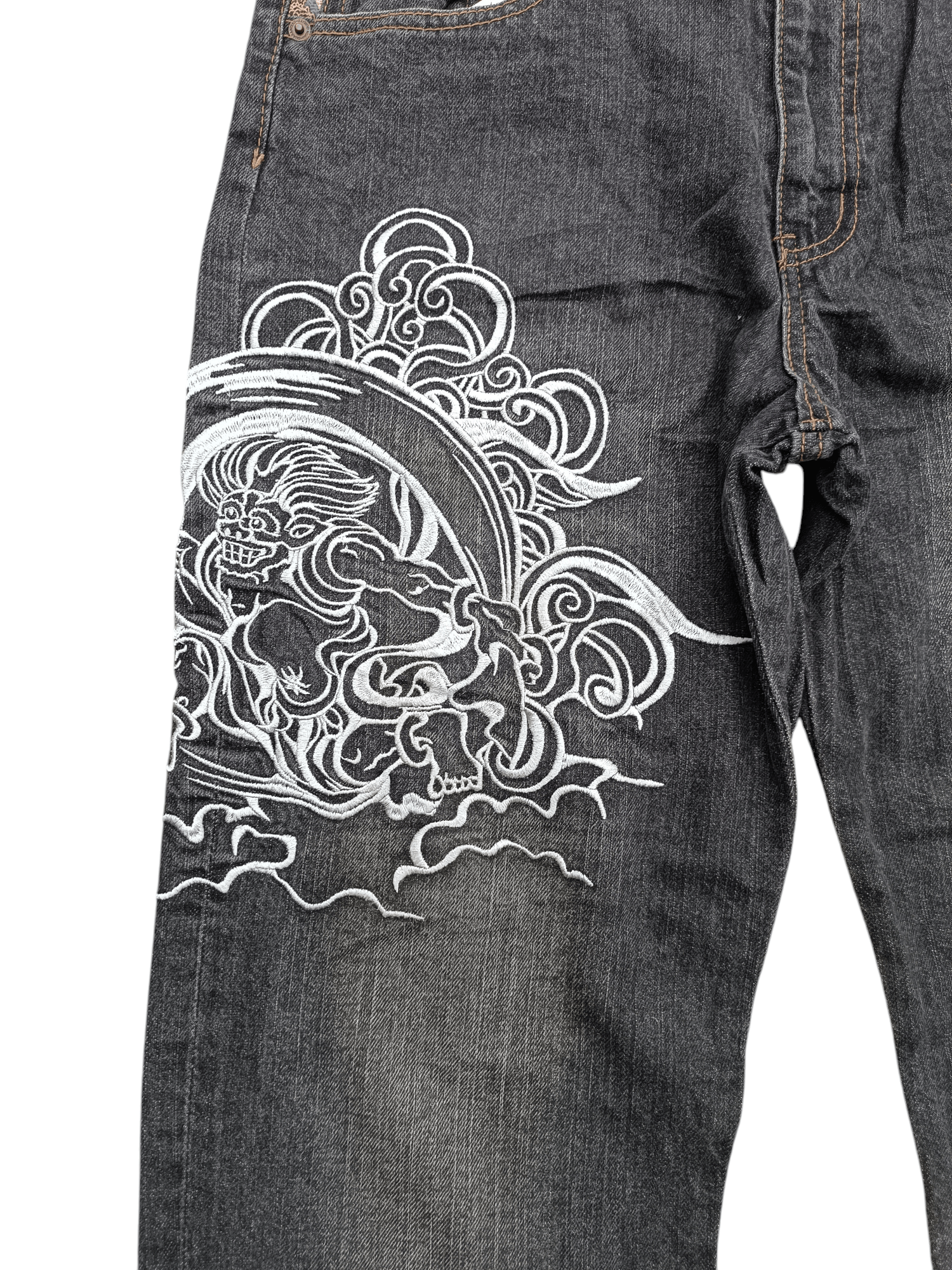 Japanese Brand × Kamakura × Tornado Mart RARE Japanese Brand Masai Dragon Embroidery Floral Denim Size US 32 / EU 48 - 4 Thumbnail