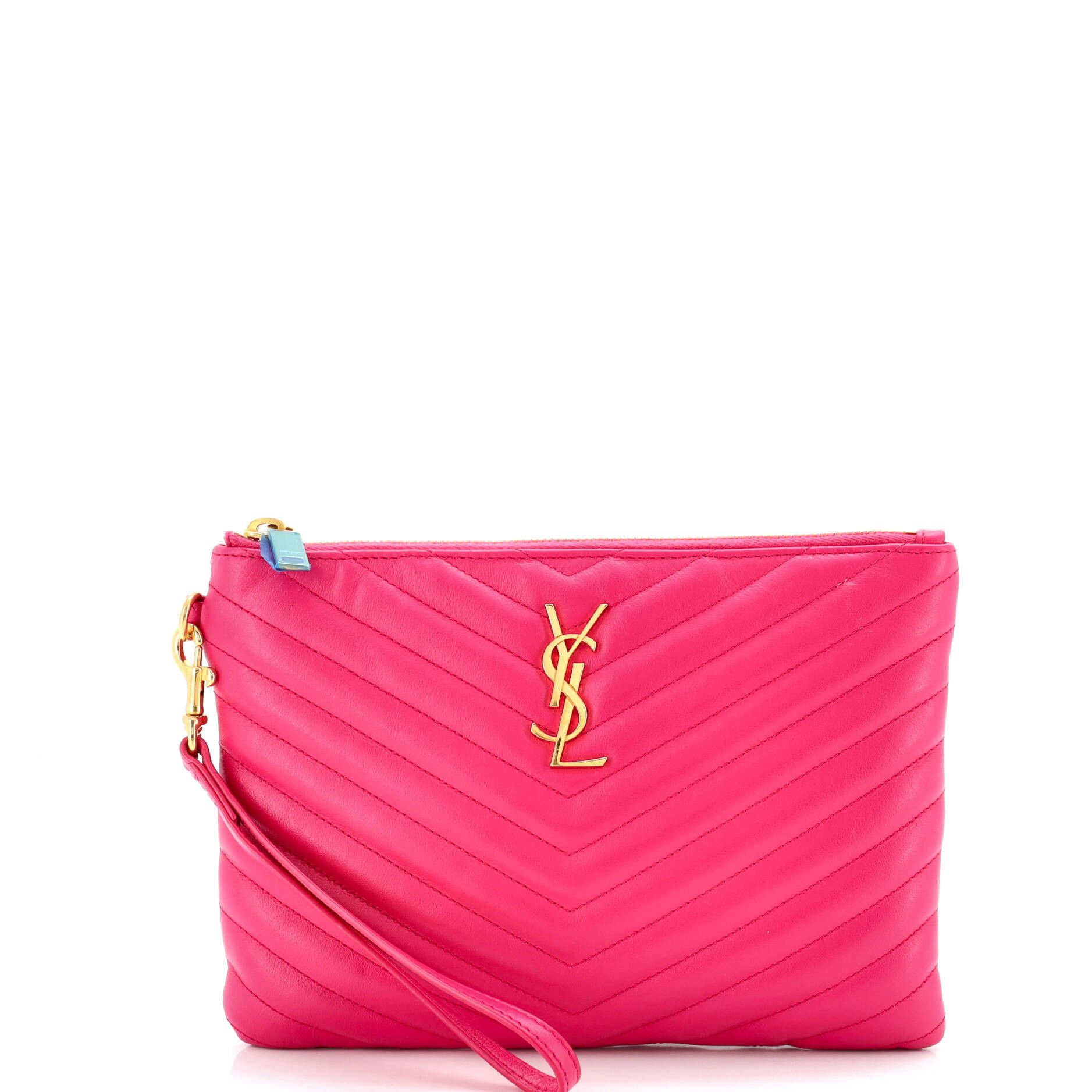 Saint Laurent Paris Classic Monogram Wristlet Pouch Size ONE SIZE - 1 Thumbnail