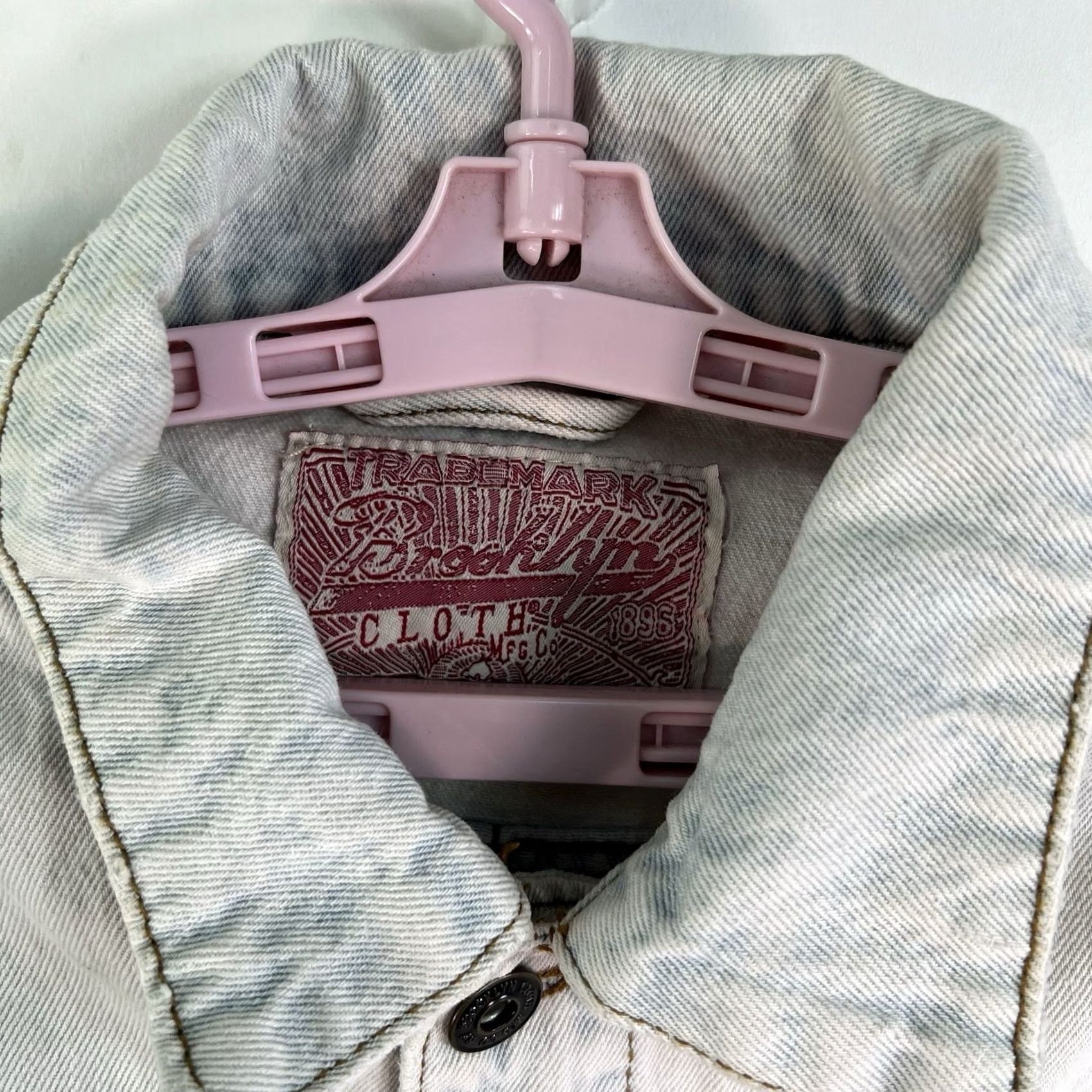 Denime Brooklyn Cloth Denim Jean Jacket Mens Size M Blue Distressed Light Wash NWT Size US 31 - 4 Thumbnail