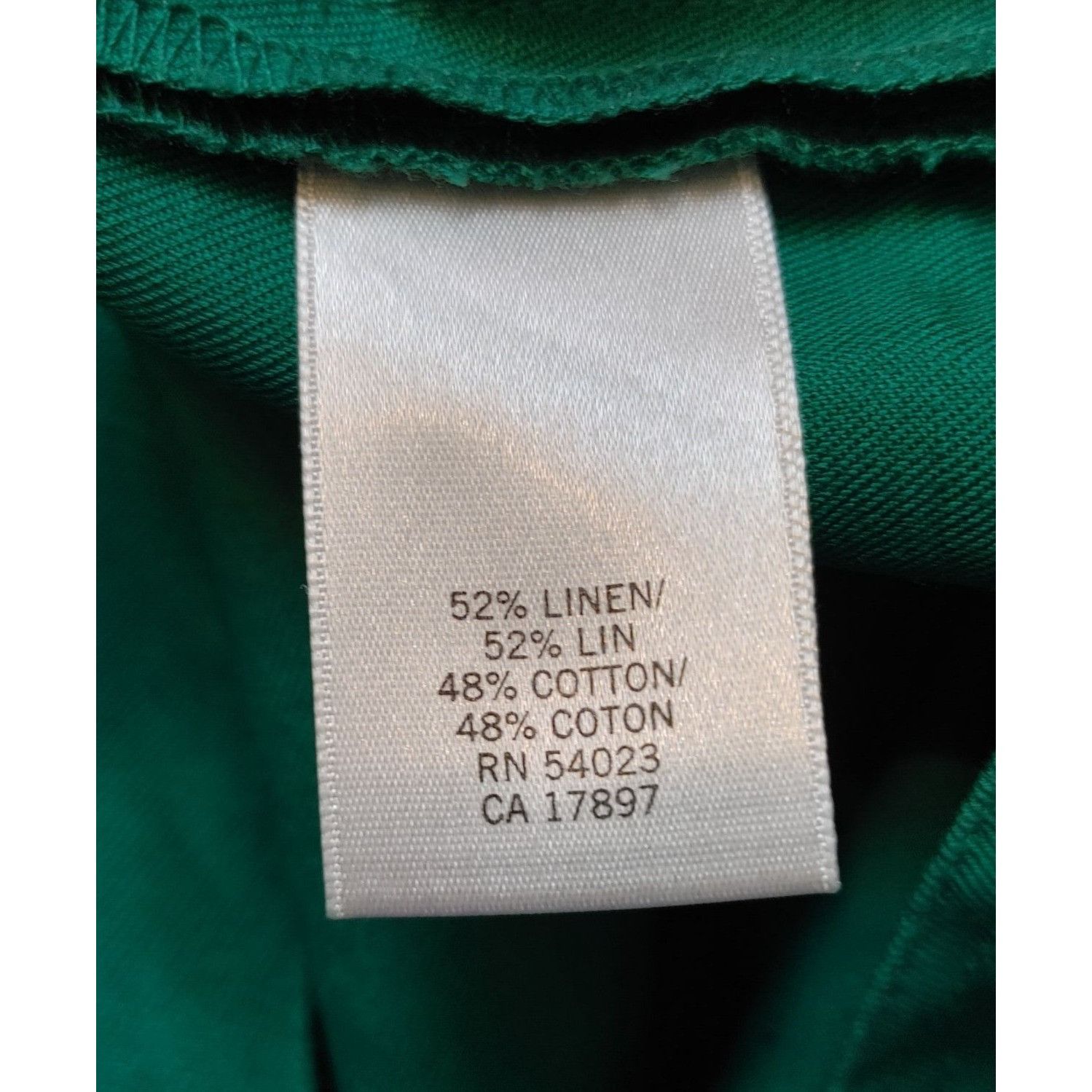 Banana Republic BANANA REPUBLIC Womens 0 Kelly Green Linen Pencil Skirt Zipp Size 25" / US 0 / IT 36 - 4 Thumbnail