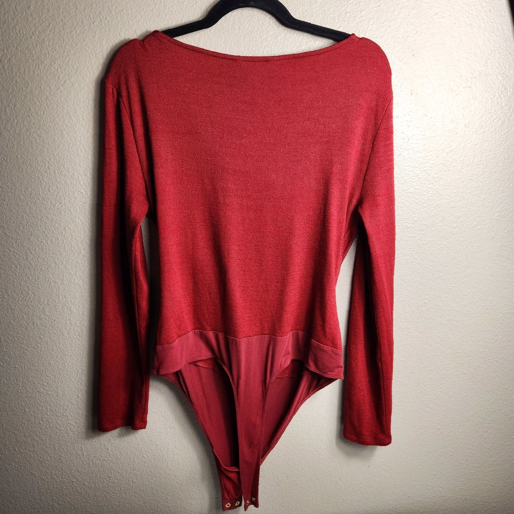 Banana Republic Banana Republic Womens L Mulled Cranberry Luxespun Cowl-Neck Bodysuit Shirt Size L / US 10 / IT 46 - 5 Thumbnail