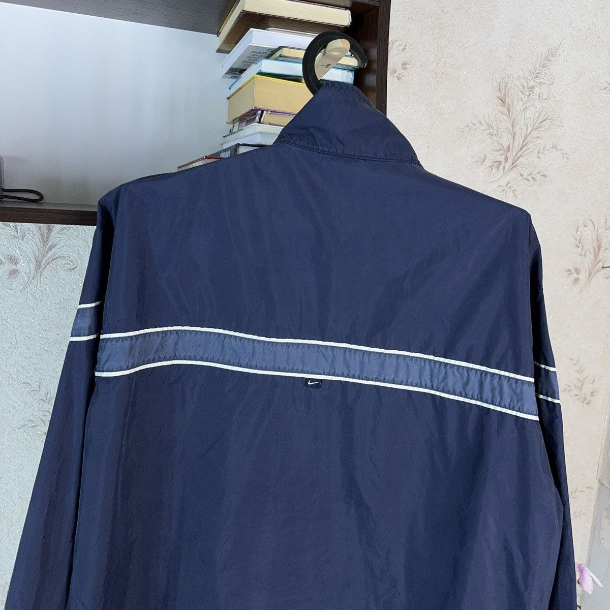 Nike × Vintage Vintage Nike Track Jacket 90s Blue Swoosh Zip Up Nylon Sz M Size US M / EU 48-50 / 2 - 22 Thumbnail