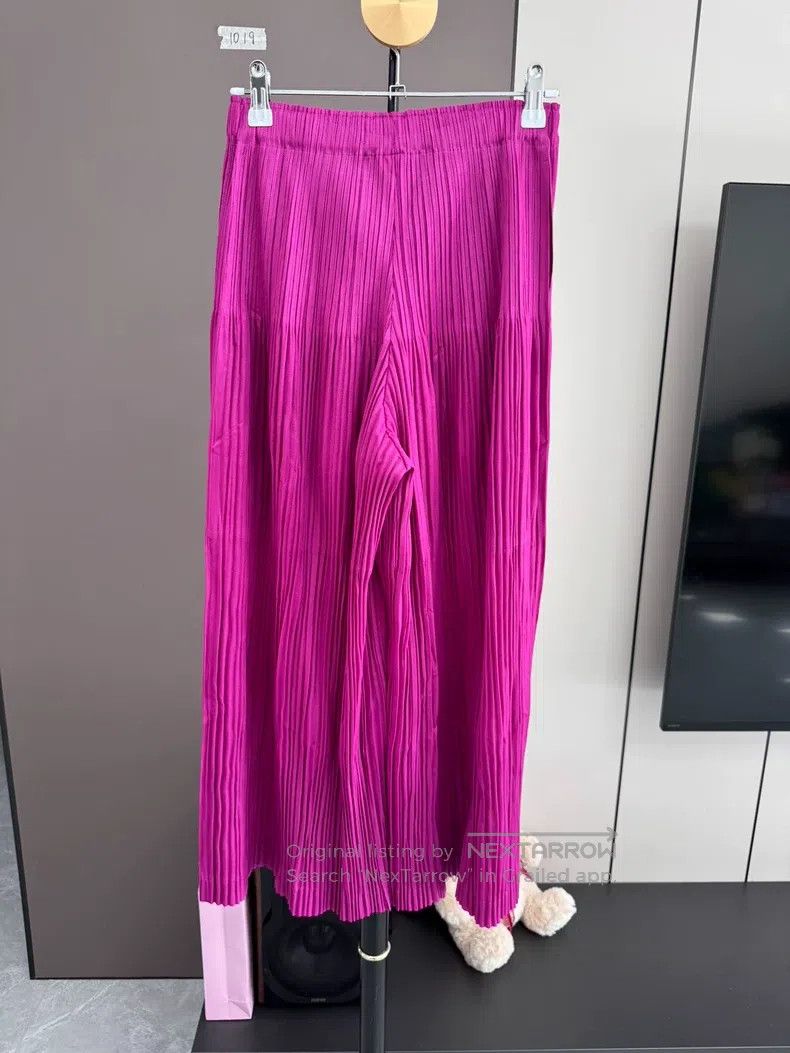 Issey Miyake Issey Miyake Red Wide-leg Trousers Size 25" / US 0 / IT 36 - 5 Thumbnail