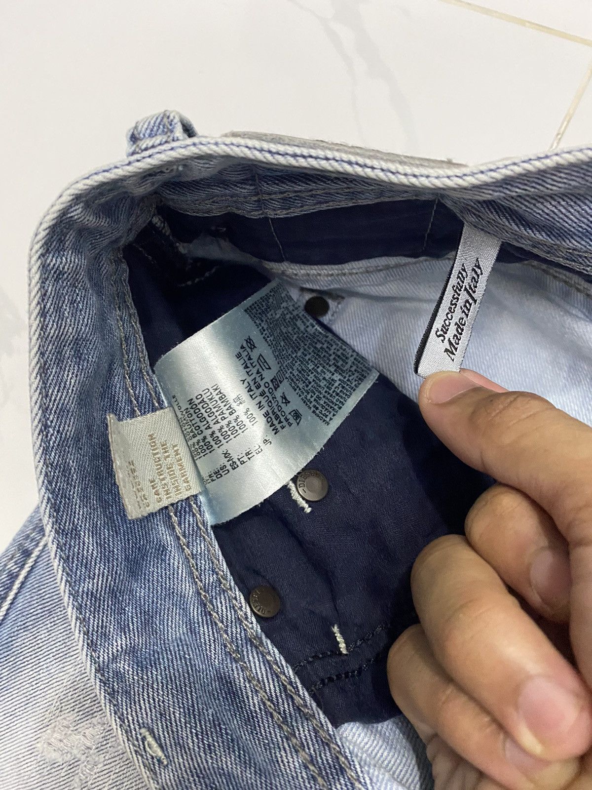 Diesel DIESEL BLUE EYECONS 2017/1 EDITION DISTRESSED DENIM JEANS Size US 31 - 13 Thumbnail
