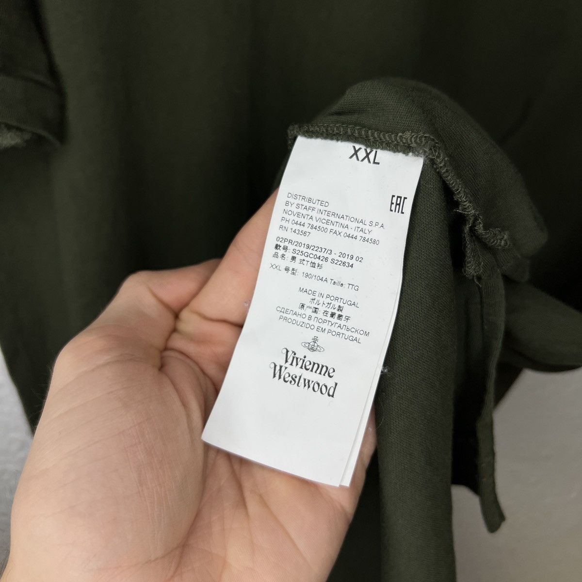 Designer × Vivienne Westwood Vivienne Westwood Tshirt Tee Logo Dark Green Retro Y2K Drill Size US XXL / EU 58 / 5 - 5 Thumbnail