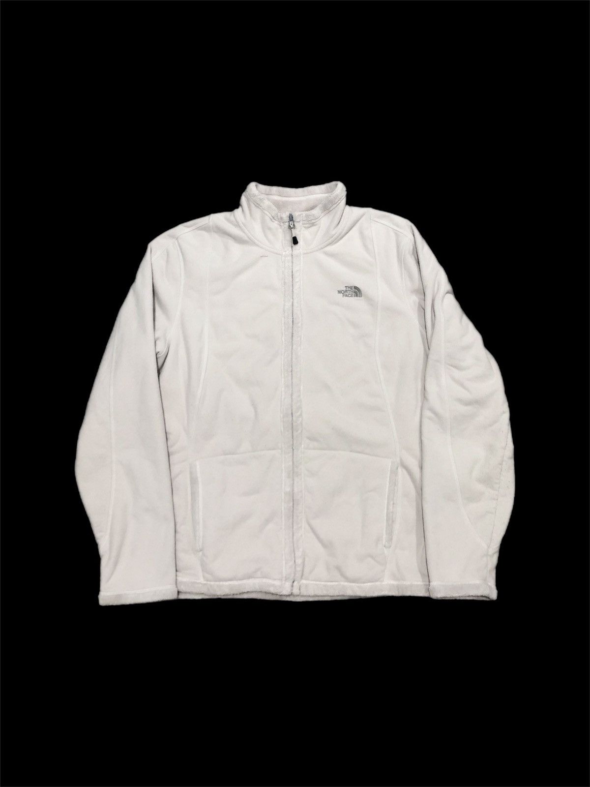 image of The North Face Full Zip Fleece in White, Women's (Size XL)