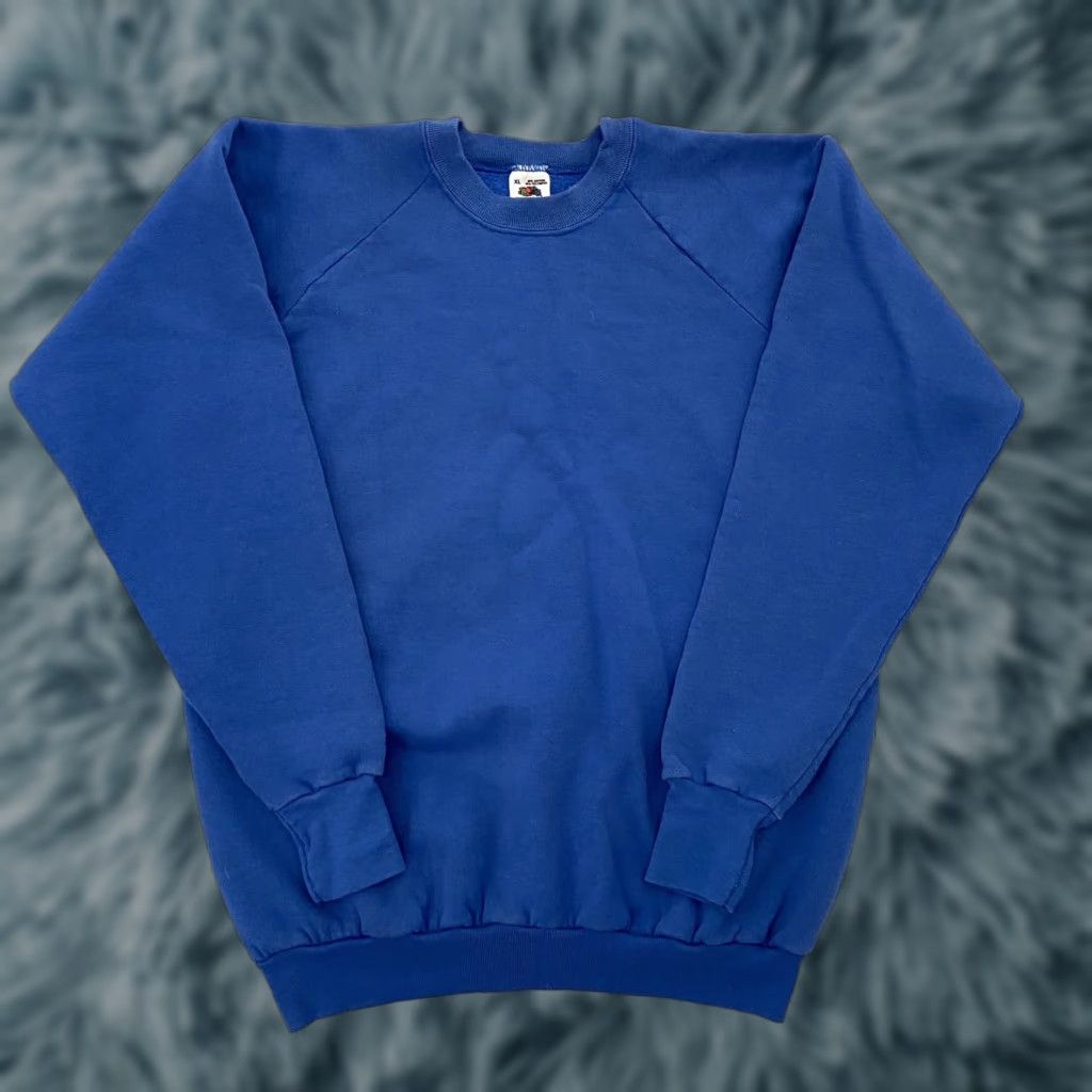 Fruit Of The Loom VINTAGE Fruit of the Loom Sweater Adult Extra Large Blue Blank Pullover Mens XL Clothing Size US XL / EU 56 / 4 - 1 Thumbnail