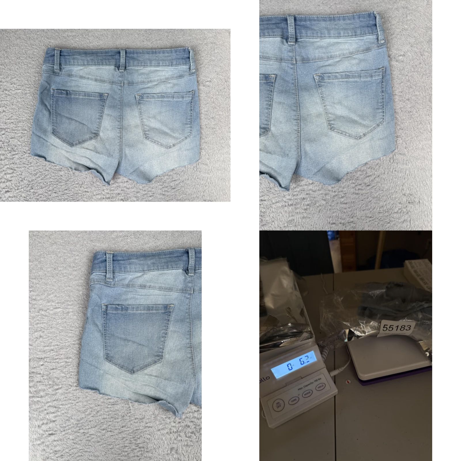Denime D. Jeans Shorts Womens 4 Blue Denim Cut-Off Raw Hem Stretch Mid Rise Casual 25x2 Size 27" / US 4 / IT 40 - 9 Thumbnail