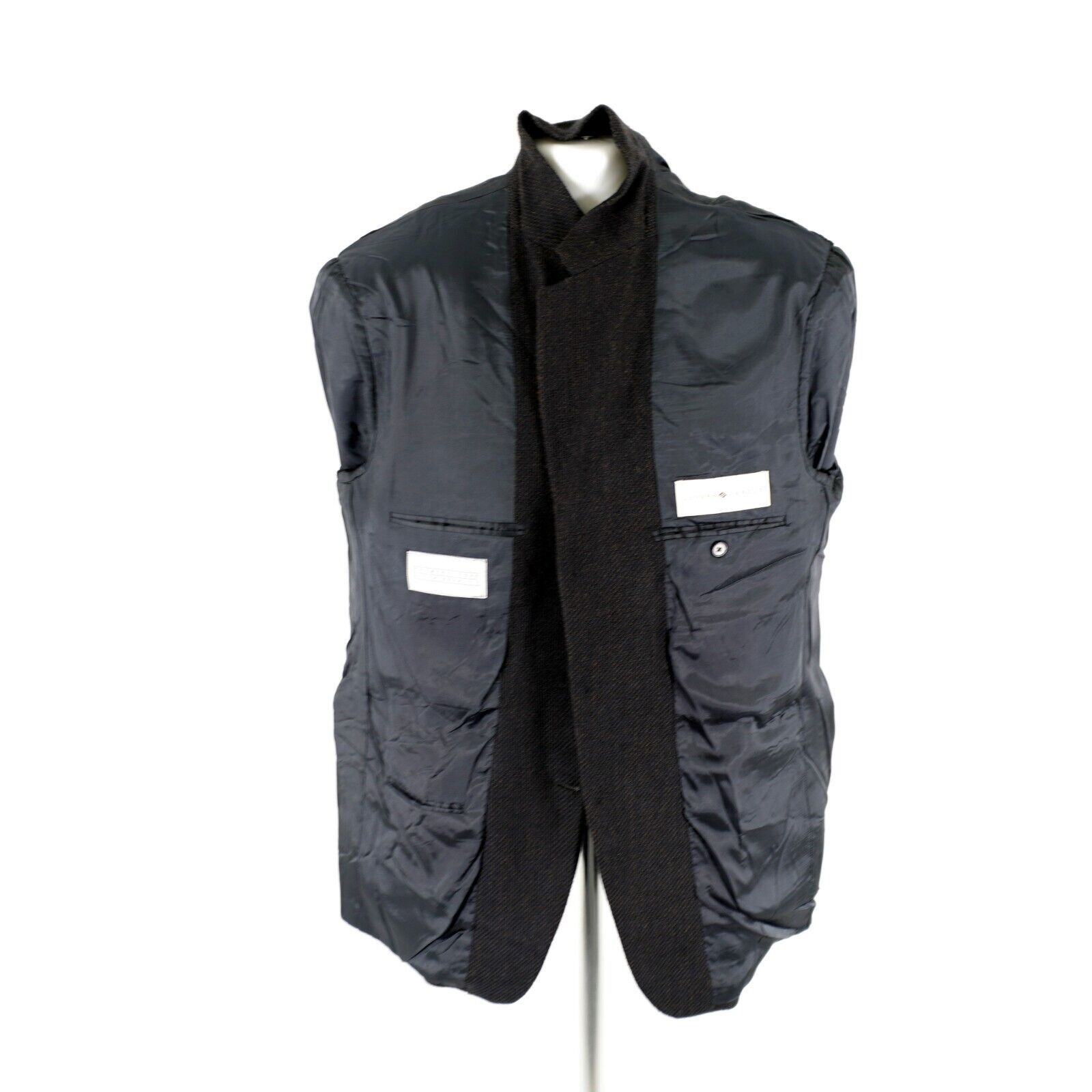 Joseph Abboud Joseph Abboud Soft Tweed Wool Blue Black Tan Check 3 Button Size 44R - 12 Thumbnail