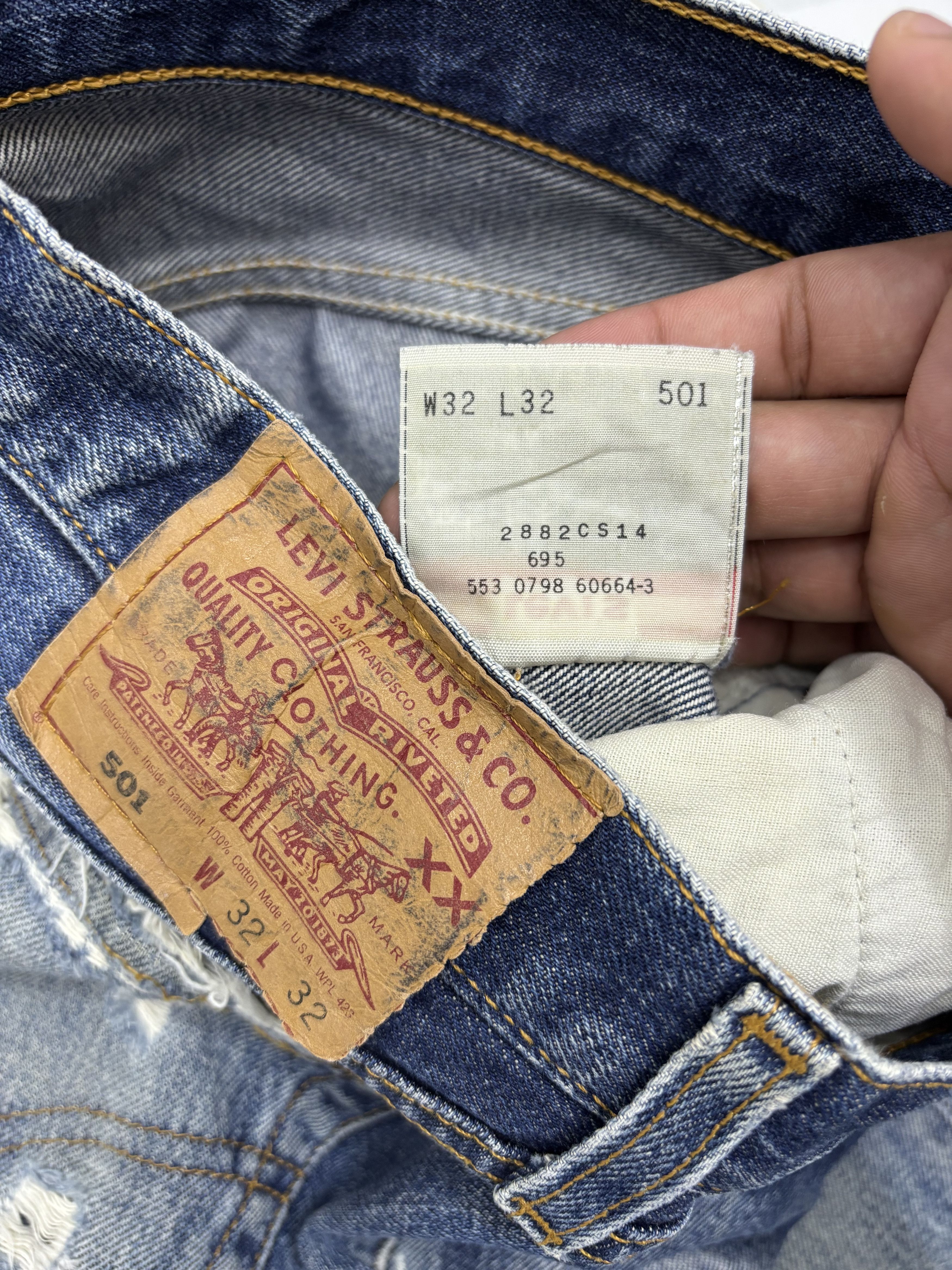 Kapital Vintage Levis 501 USA Distressed Denim Jeans Button 553 Size US 32 / EU 48 - 11 Thumbnail