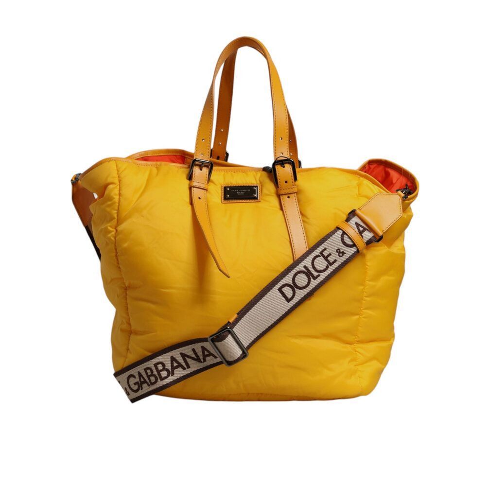 Dolce & Gabbana Dolce & Gabbana Yellow Orange Nylon Logo Plaque Hand Shoulde Size ONE SIZE - 3 Thumbnail