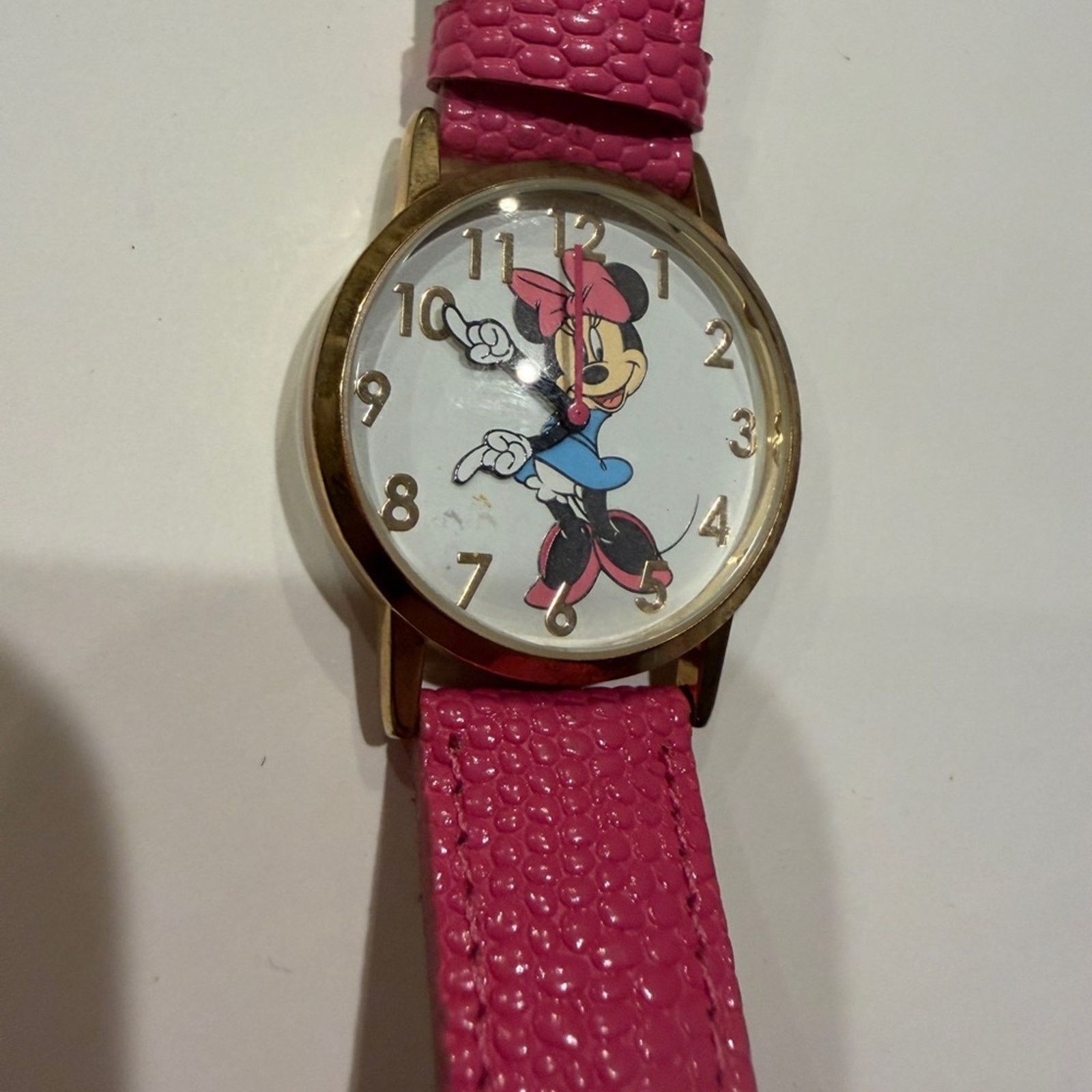 Disney Disney Minnie Mouse Watch Pink Genuine Leather Buckle Band Size ONE SIZE - 1 Thumbnail