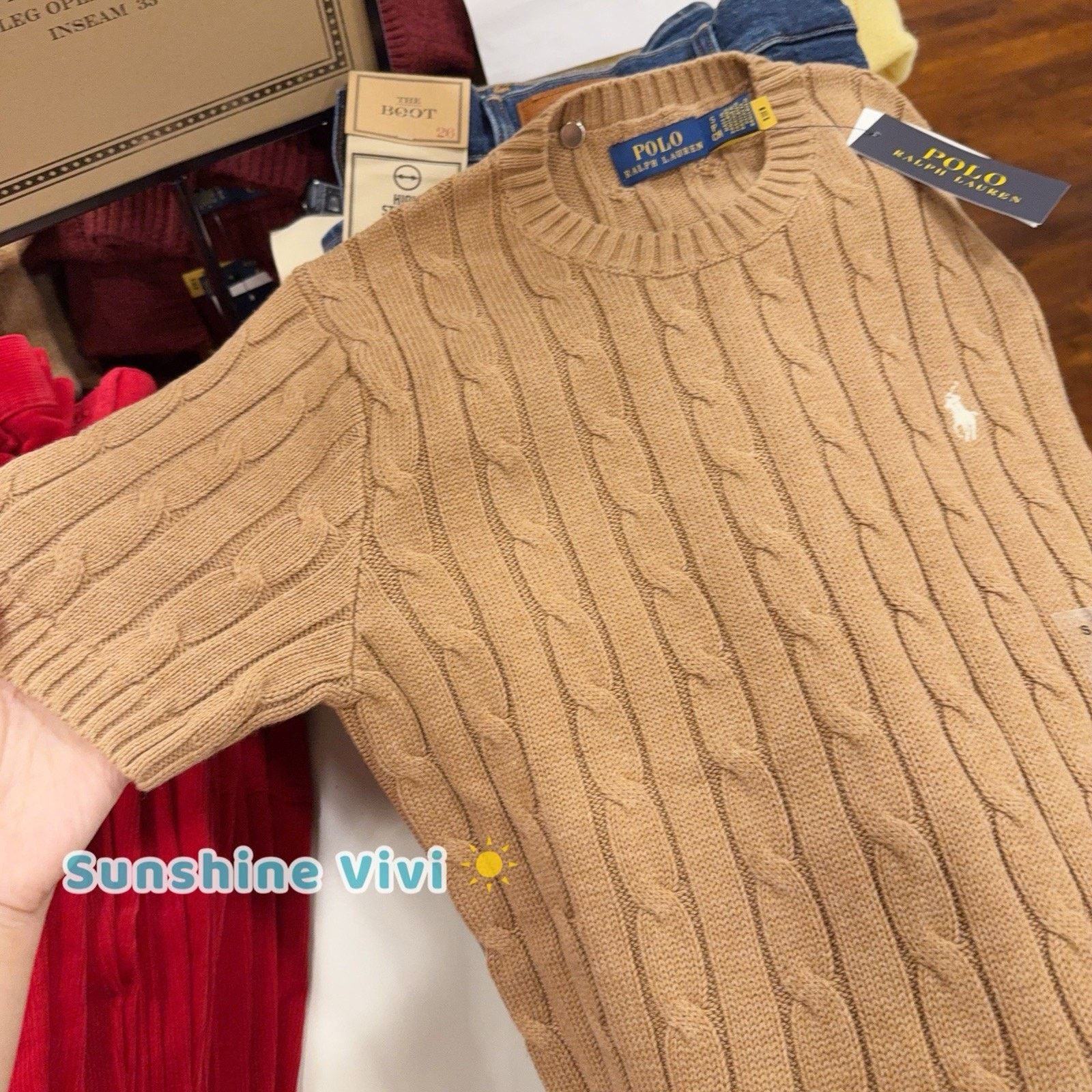Polo Ralph Lauren NWT Polo Ralph Lauren Woman Cotton ShortSleeve Sweater Camel Size S / US 4 / IT 40 - 3 Thumbnail