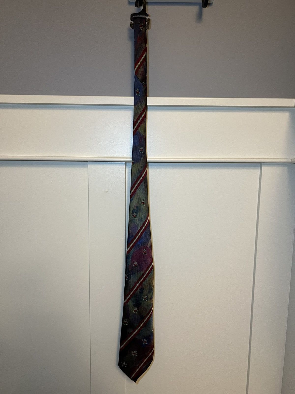 Vintage Vintage Svilanit Italian mouse flag multi colour necktie Size ONE SIZE - 12 Thumbnail