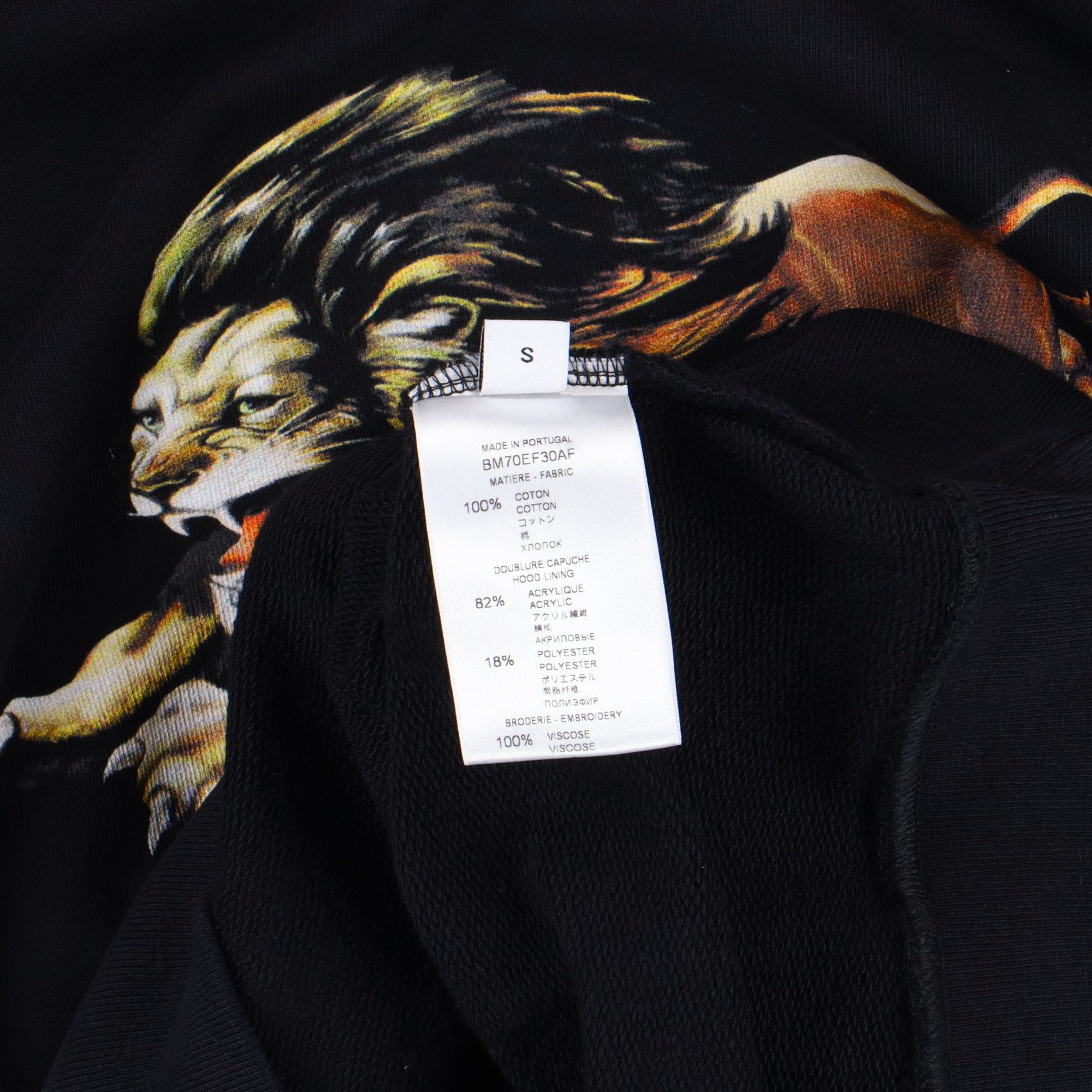 Givenchy Black Faux Fur Hood Signature Logo Lion Hoodie Size US S / EU 44-46 / 1 - 7 Thumbnail