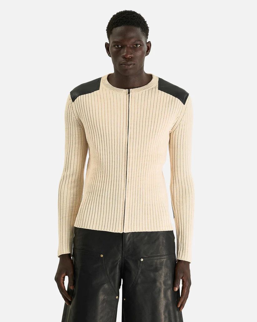 Wales Bonner o1s1v1r1oon0825 Linton Knit Top in Beige/Ivory Size US M / EU 48-50 / 2 - 1 Thumbnail