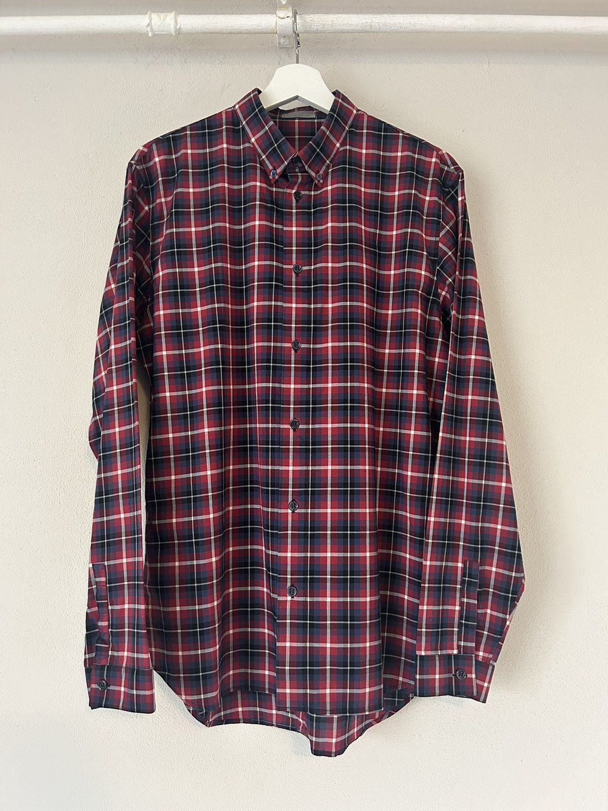 Dior Red Plaid Oxford Button-Up Shirt Size US L / EU 52-54 / 3 - 1 Thumbnail
