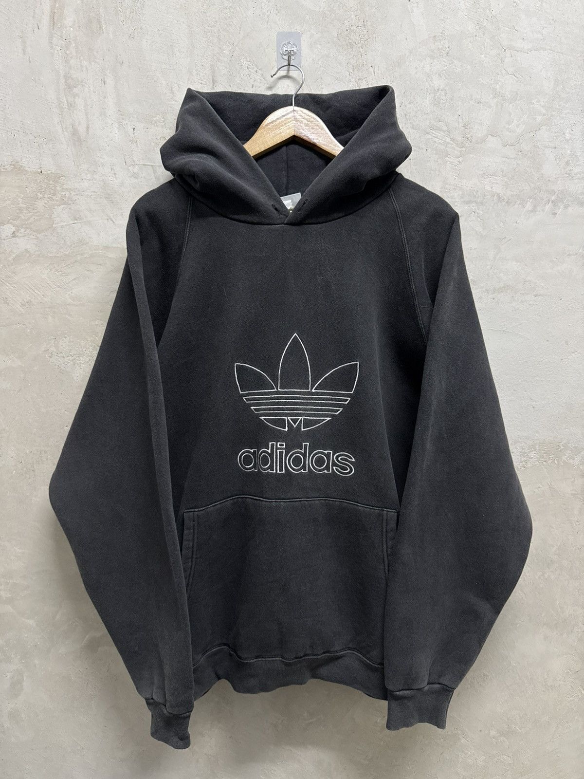 Adidas Vintage 90s Adidas Trefoil Sun Faded Hoodie Size US M / EU 48-50 / 2 - 1 Thumbnail