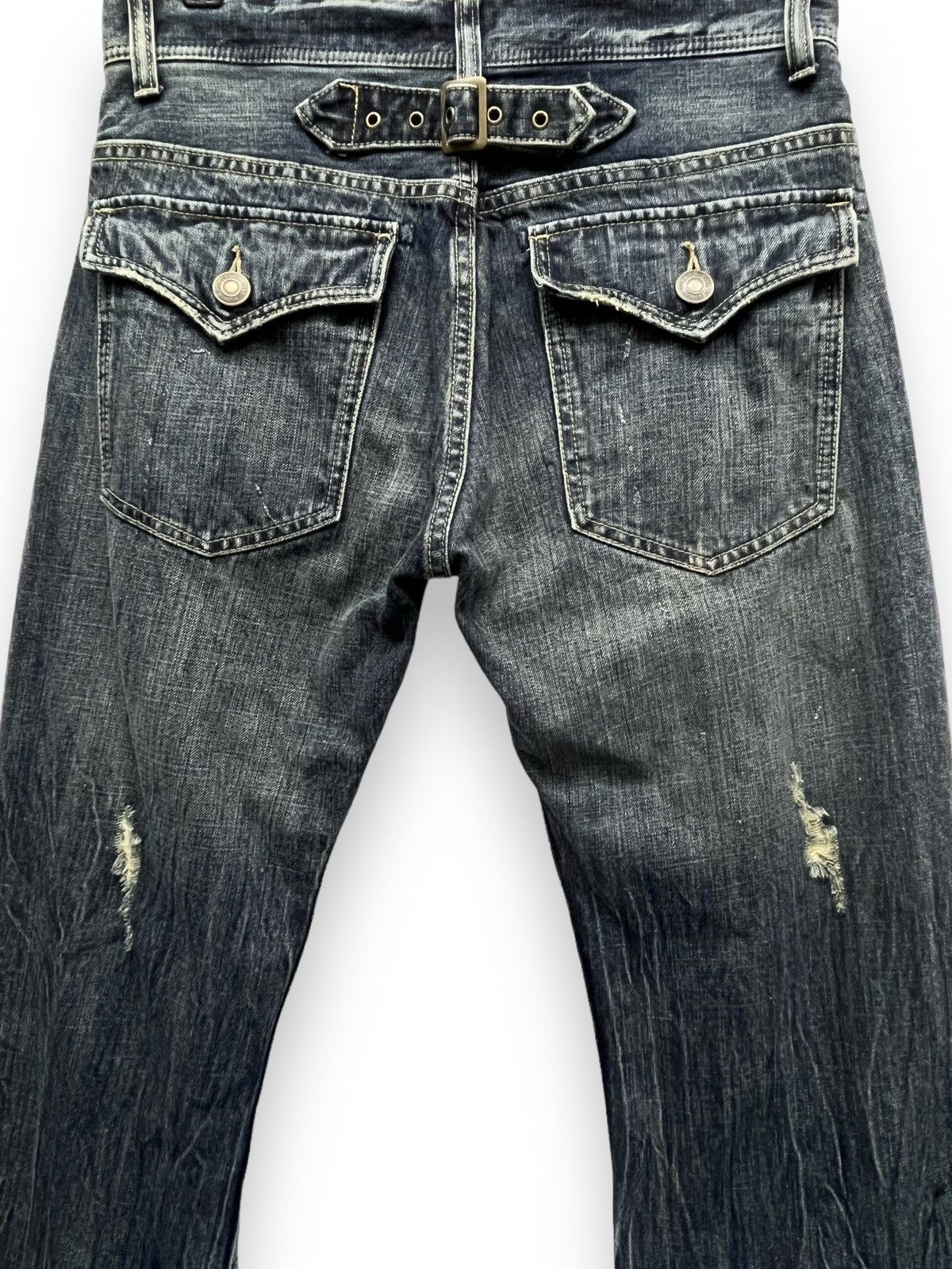 Japanese Brand ANN DO Designer Punk Ripped Glitter Splash Flare Denim Jeans Size US 30 / EU 46 - 8 Thumbnail