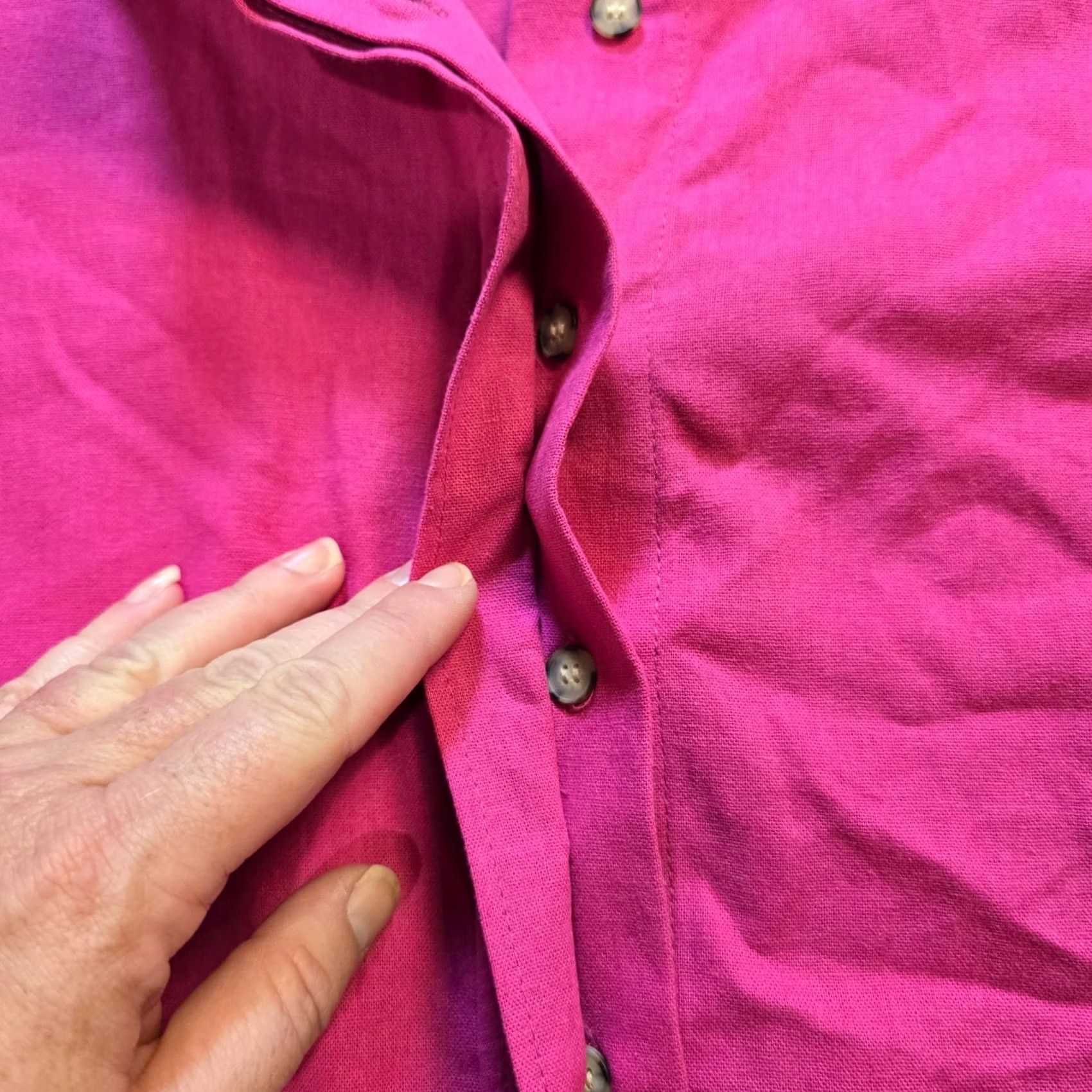 Zara Zara Blouse Shirt Womens Size M Pink Button Boxy Linen Dolman Short Sleeve Casual Basic Modern Classic Spring Summer Fall Size M / US 6-8 / IT 42-44 - 5 Thumbnail