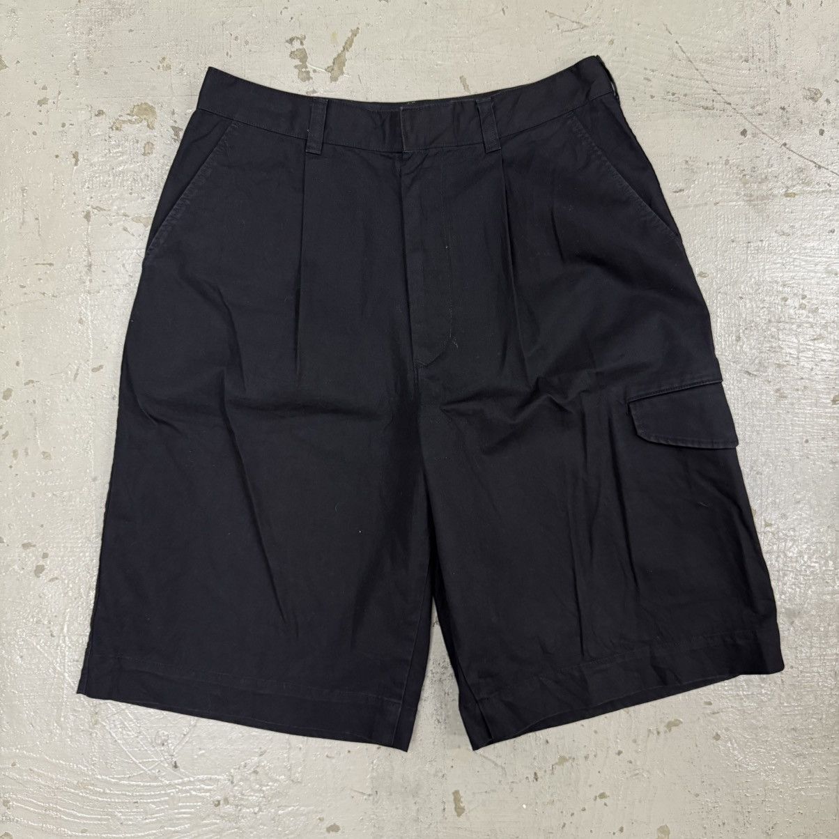 Jil Sander Jil Sander Wide Relaxed Half Shorts in Black One Pocket Size US 31 - 1 Thumbnail