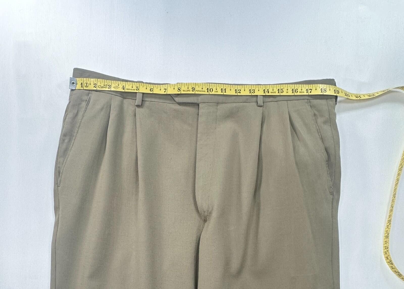 Principe Principe Italian Cuffed Pleated Dress Pants Brown Mens 36/28 Size US 36 / EU 52 - 3 Thumbnail