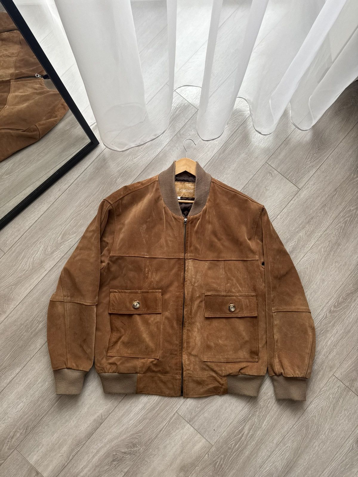 Vintage Vintage Suede Leather Jacket Boxy Fit ALD style avant garde Size US S / EU 44-46 / 1 - 4 Thumbnail
