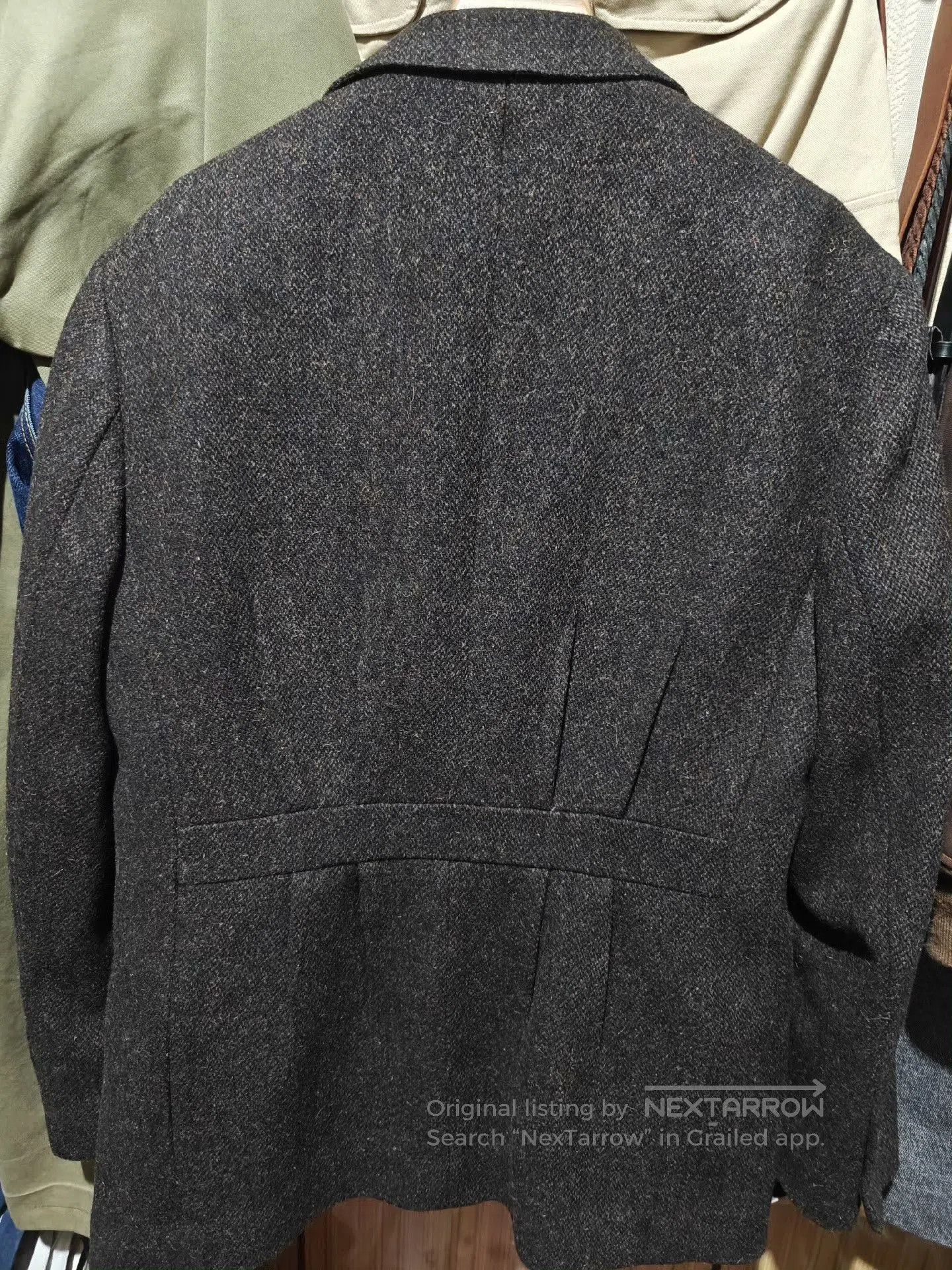 Vintage Retro Tweed Wool Men's Blazer. Size US XL / EU 56 / 4 - 5 Thumbnail
