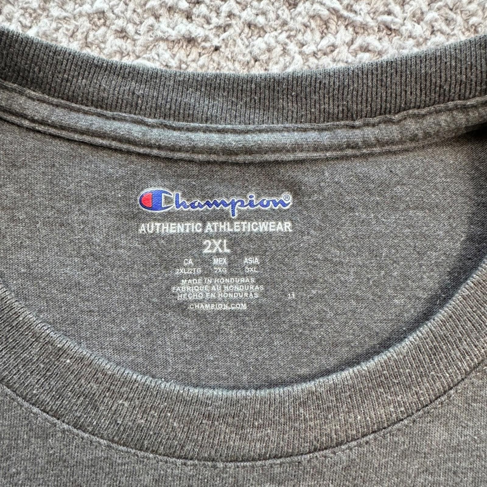 Champion Champion Authentic Athleticwear Mens 2XL T Shirt Crew Neck Size US XXL / EU 58 / 5 - 4 Thumbnail