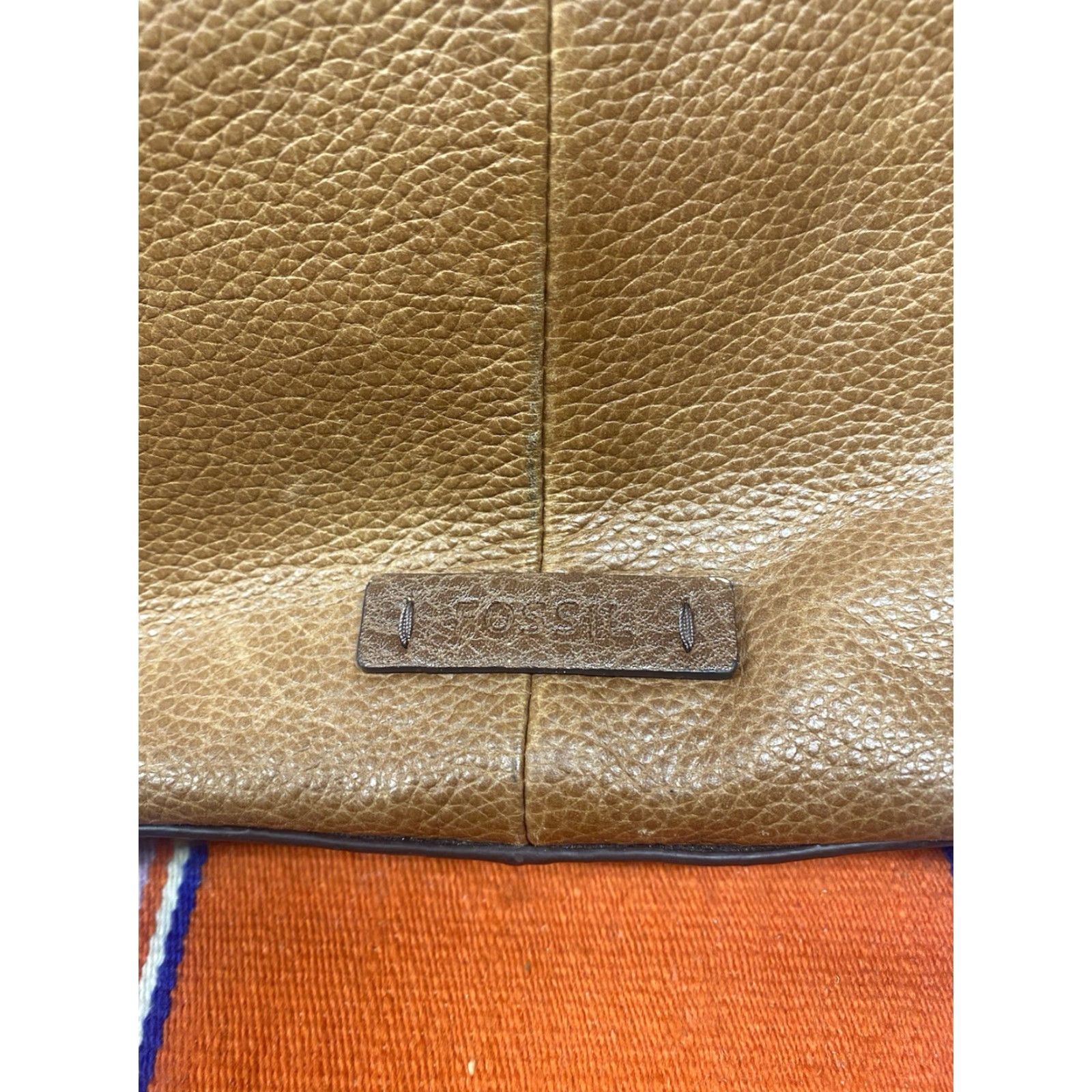 Fossil VINTAGE Fossil Leather Shoulder Bag Purse Brown Medium Brown Gold Leather Key Charm Womens Size ONE SIZE - 2 Thumbnail