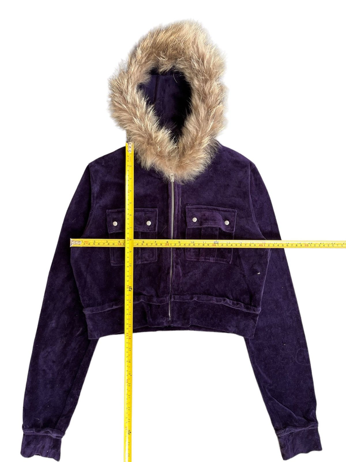 If Six Was Nine Vintage Japanese Brand LGB Style Velvet Crop Top Fur Hoodie Size L / US 10 / IT 46 - 12 Thumbnail