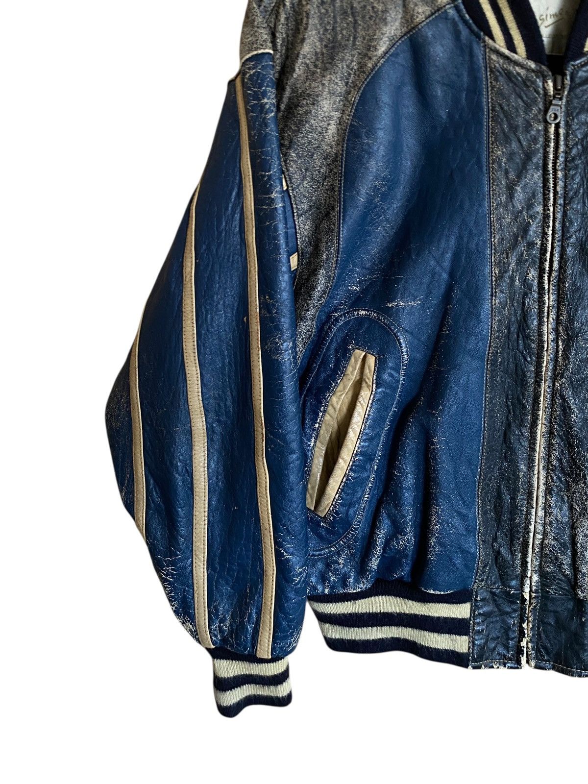 Pelle Pelle Vintage Brand Pelle Pelle Distressed Leather Varsity 1990s Size US M / EU 48-50 / 2 - 3 Thumbnail