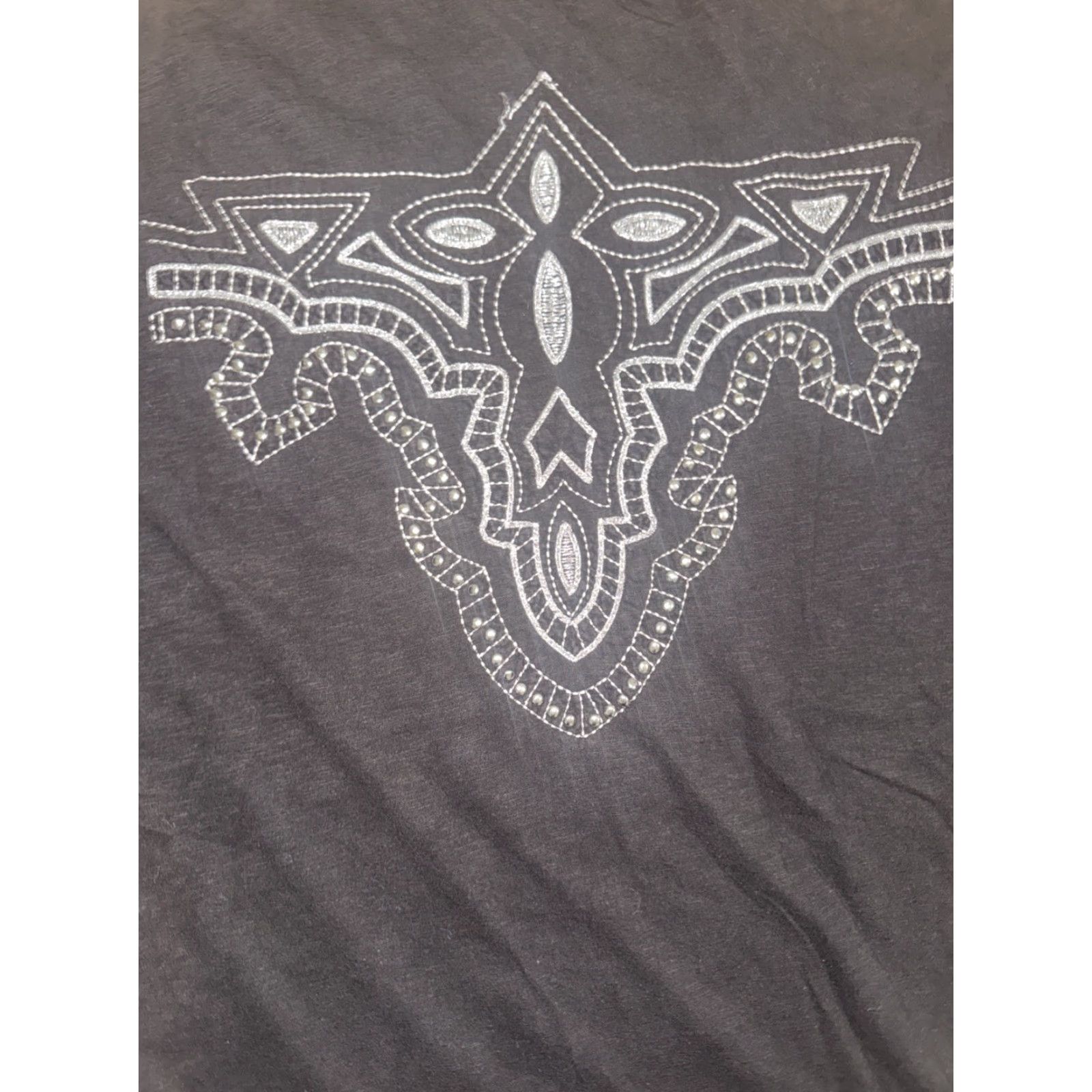 Denime VINTAGE Anti Denim T-Shirt Black XXL 22x29 Motorcycle Graphic Rhinestone Y2K 90s Grunge Harley Grit Americana Mens Shirt Size US XXL / EU 58 / 5 - 6 Thumbnail