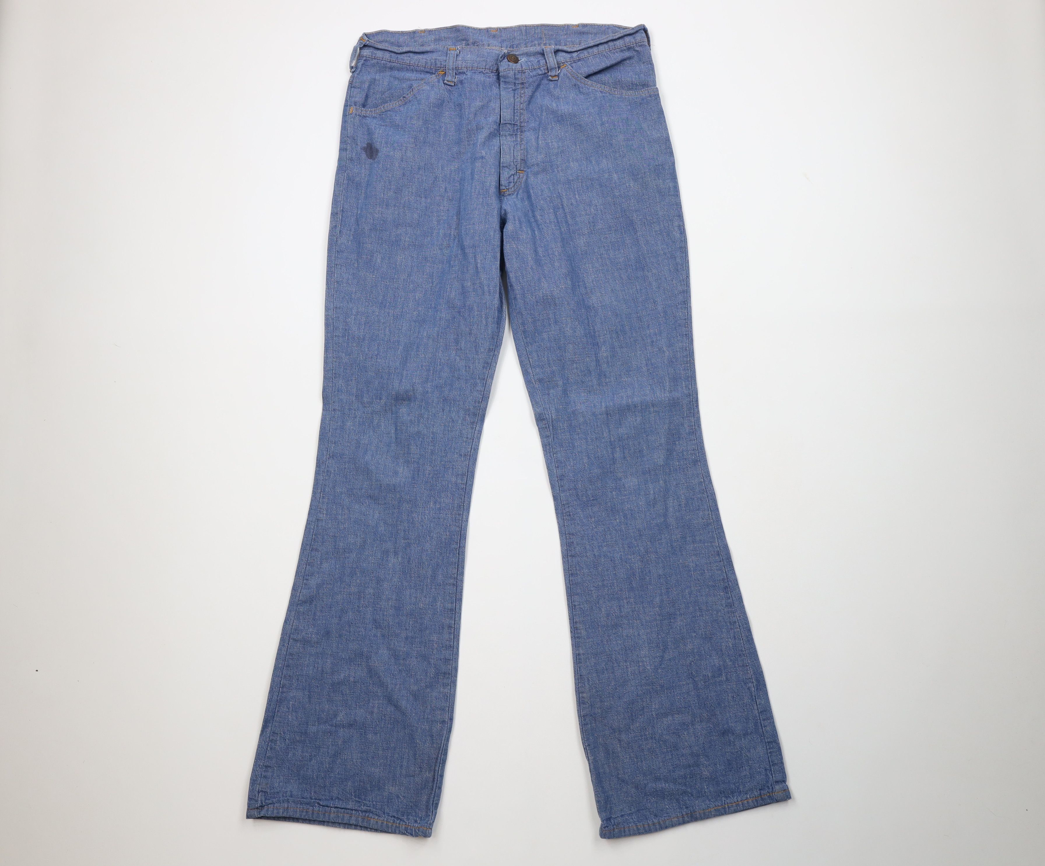 Vintage Vintage 70s Streetwear Flared Bell Bottoms Jeans Blue USA Size US 32 / EU 48 - 1 Thumbnail